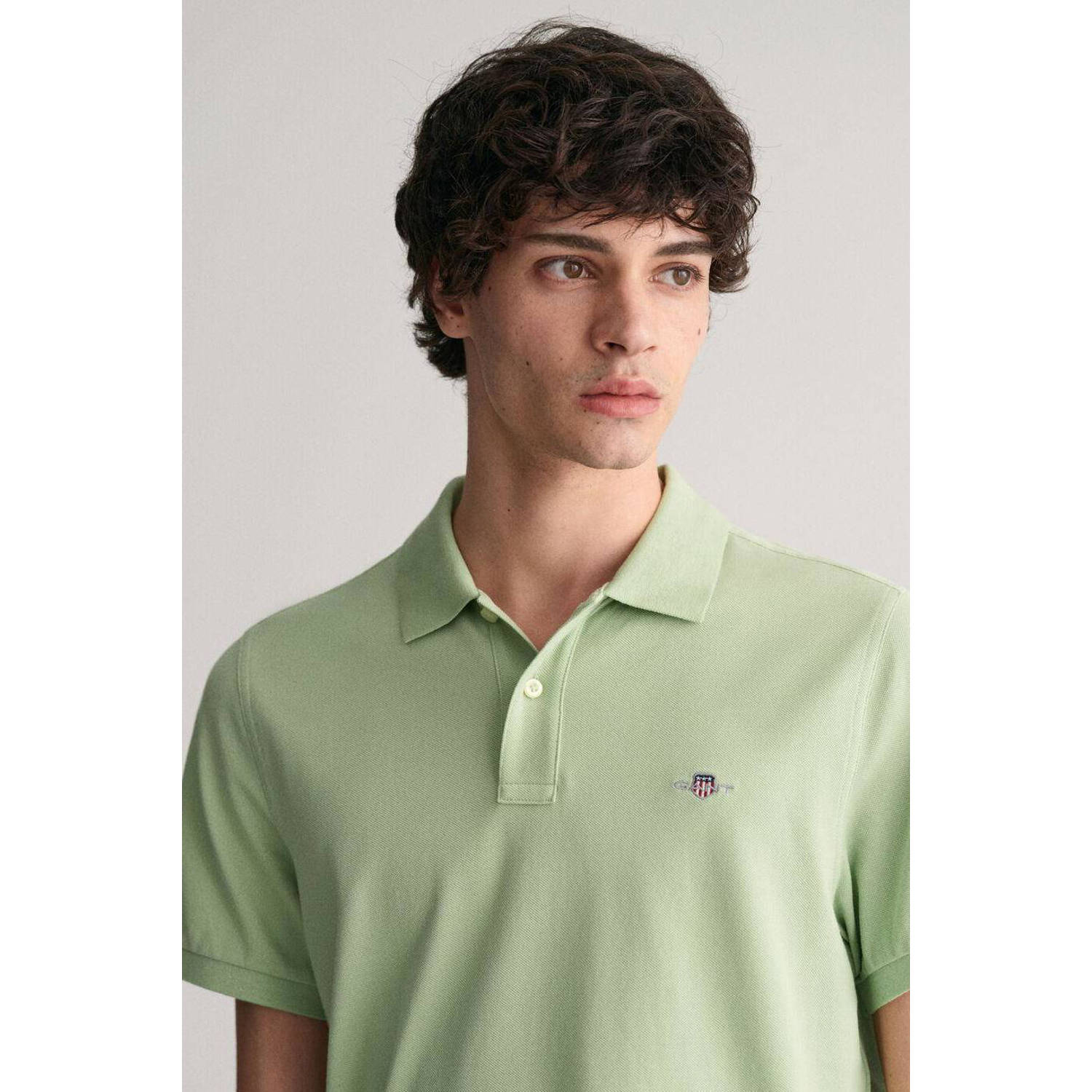 GANT regular fit polo met logo milky matcha