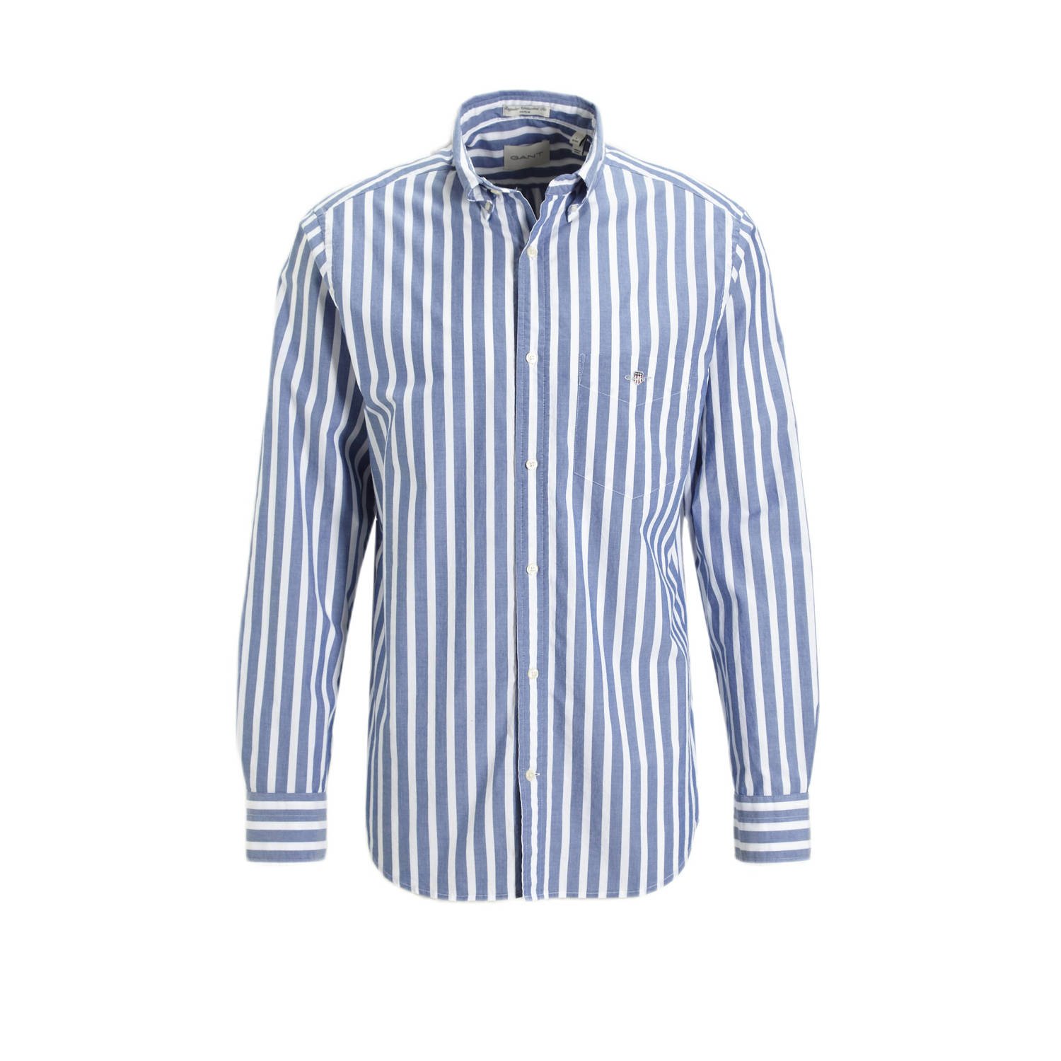 GANT gestreept regular fit overhemd REG WIDE college blue