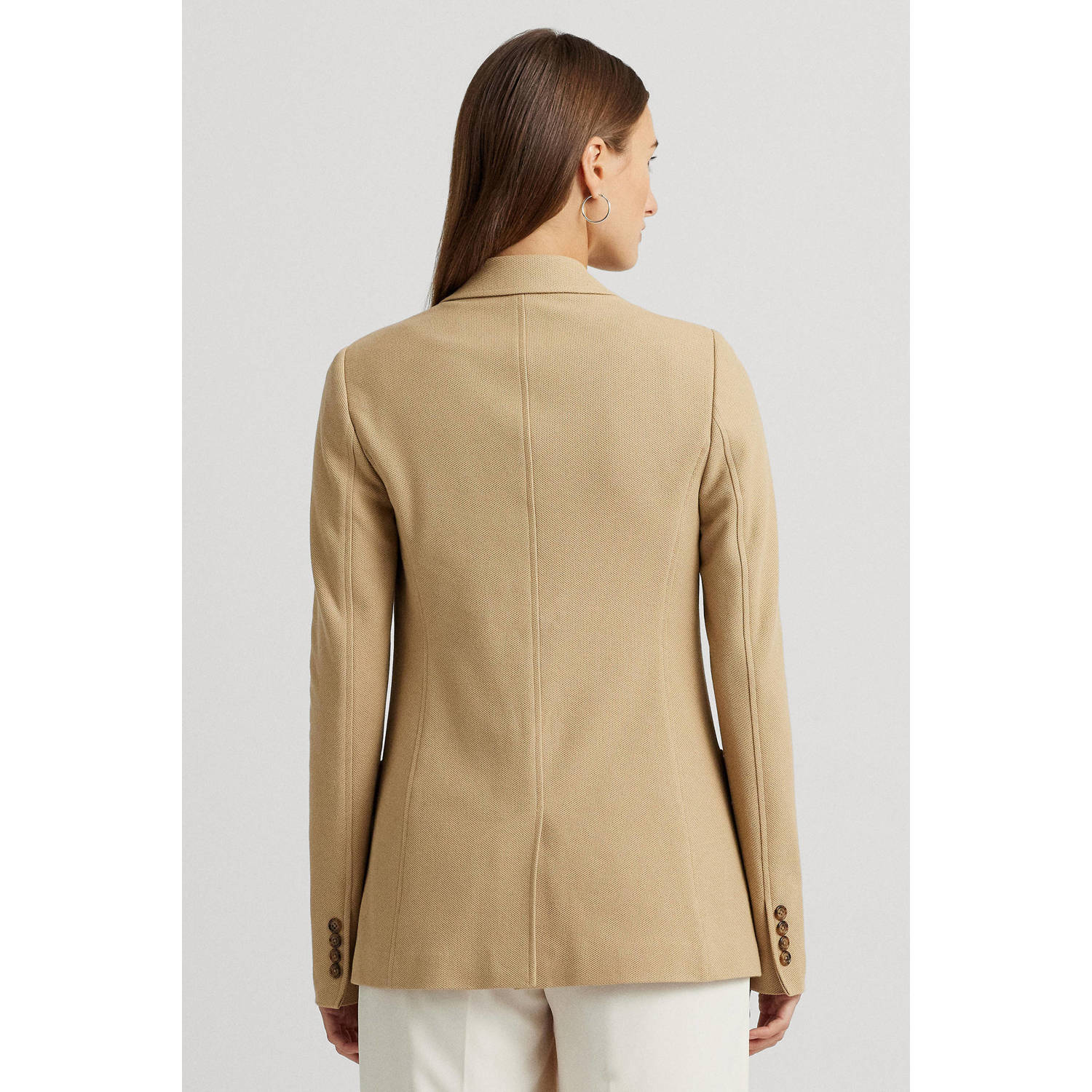 Lauren Ralph Lauren getailleerde blazer met borduursels beige