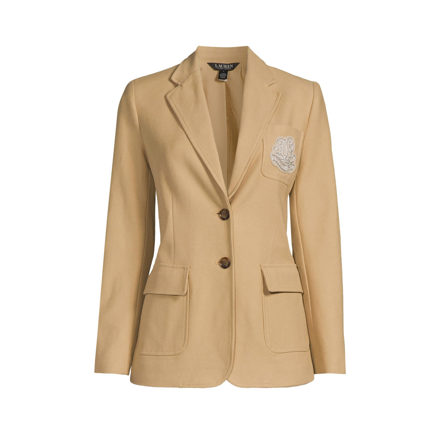 Lauren Ralph Lauren getailleerde blazer met borduursels beige