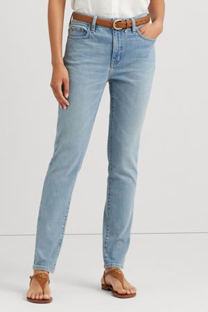 high waist skinny jeans light blue denim