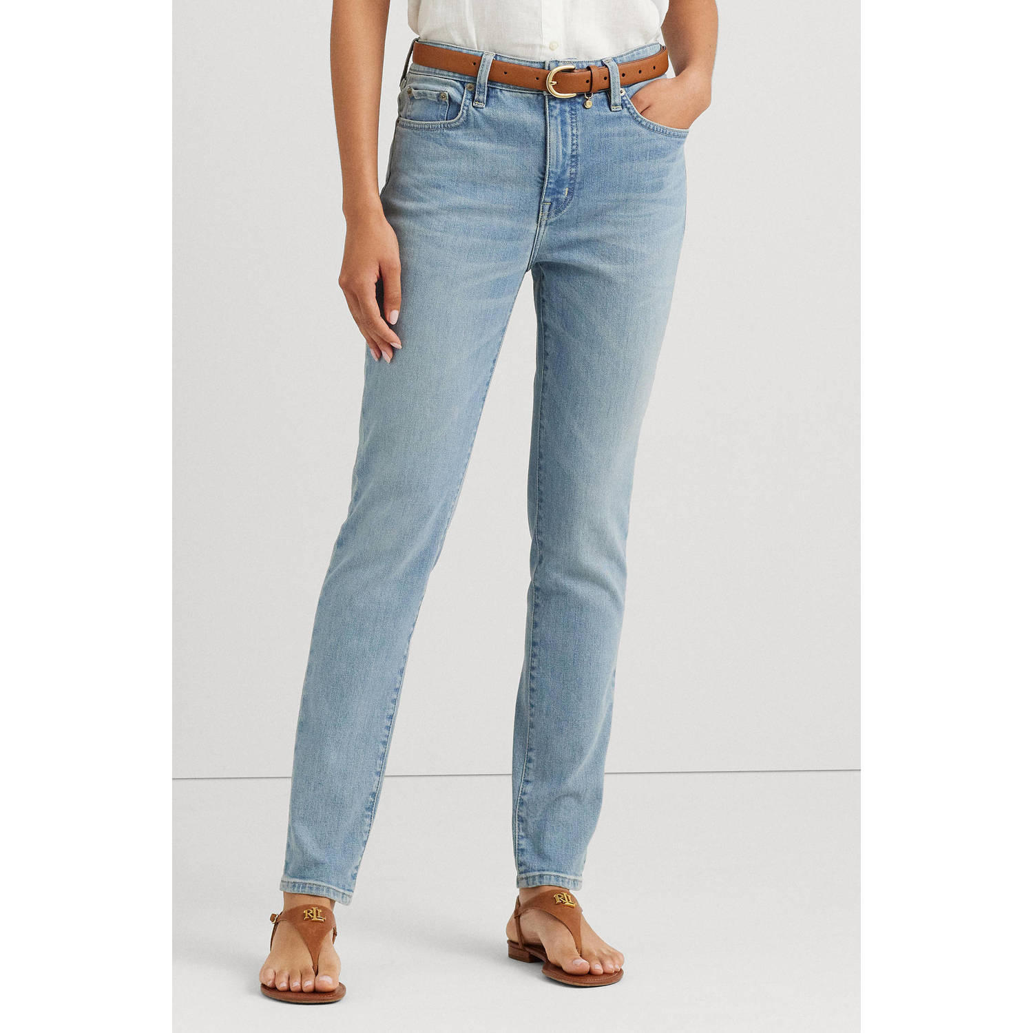 Lauren Ralph Lauren high waist skinny jeans light blue denim