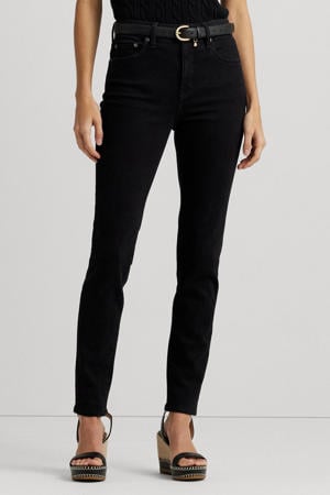 high waist skinny jeans black denim