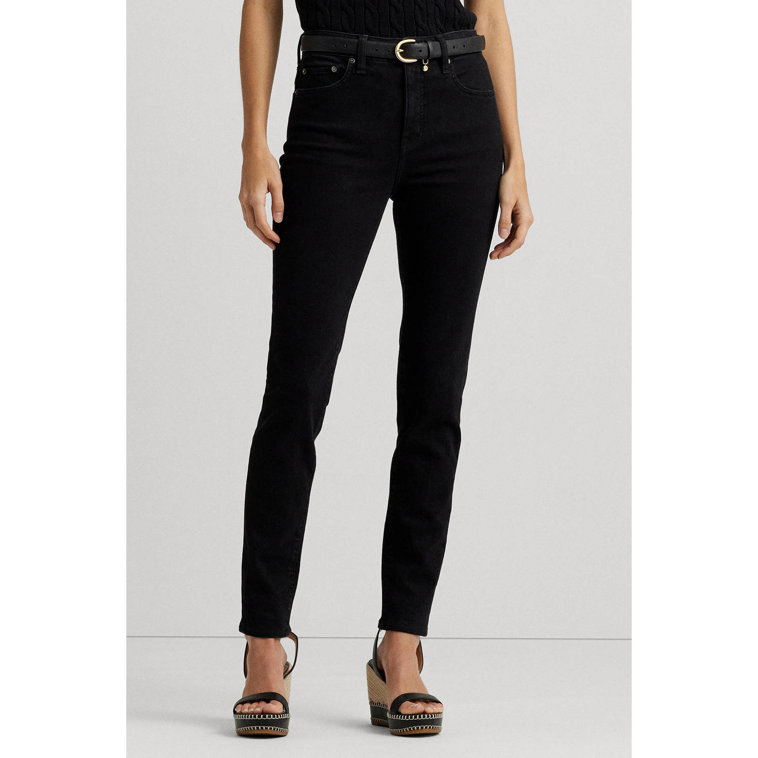 Lauren Ralph Lauren high waist skinny jeans black denim