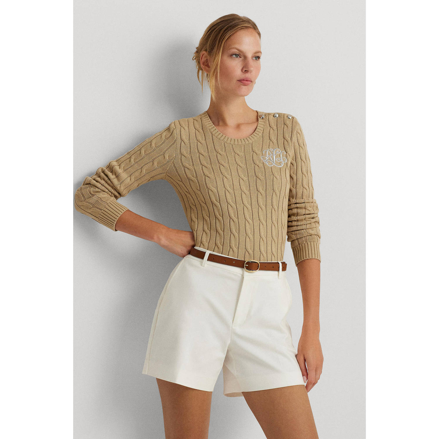 Lauren Ralph Lauren kabeltrui beige