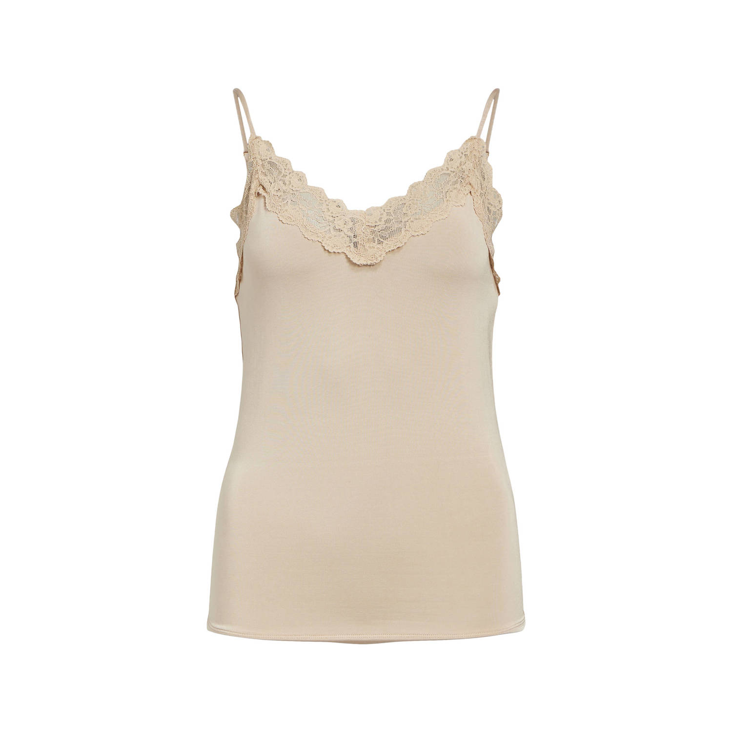 OBJECT singlet OBJLEENA met kant beige