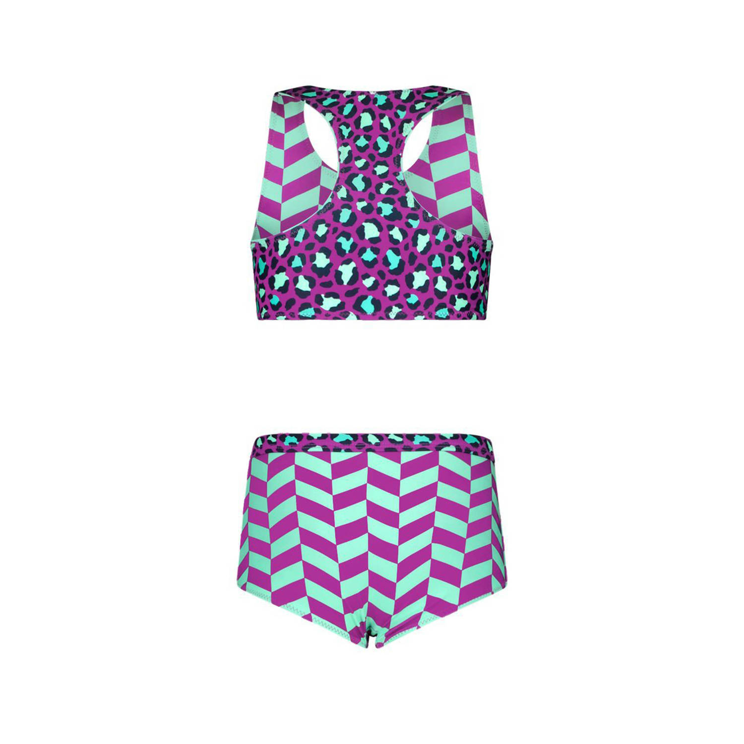 B.Nosy reversible crop bikini paars mintgroen