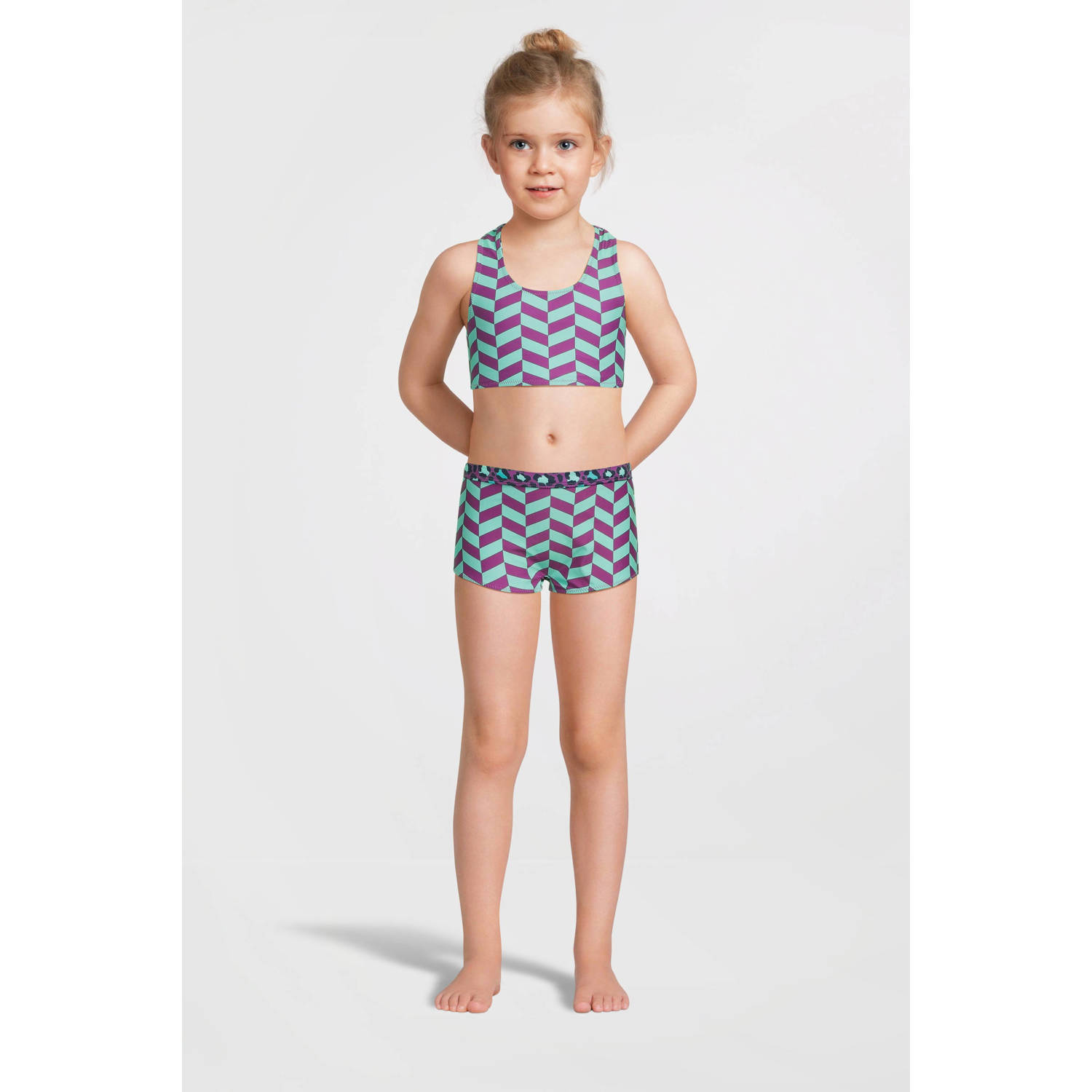 B.Nosy reversible crop bikini paars mintgroen