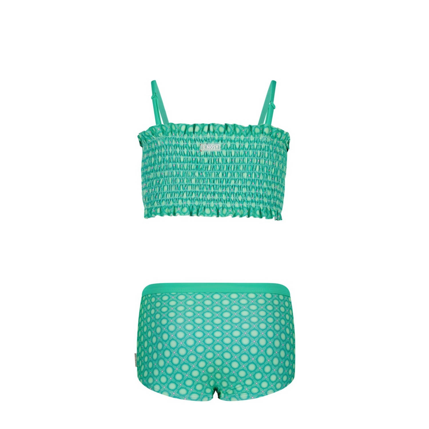 B.Nosy crop bikini met ruches turquoise