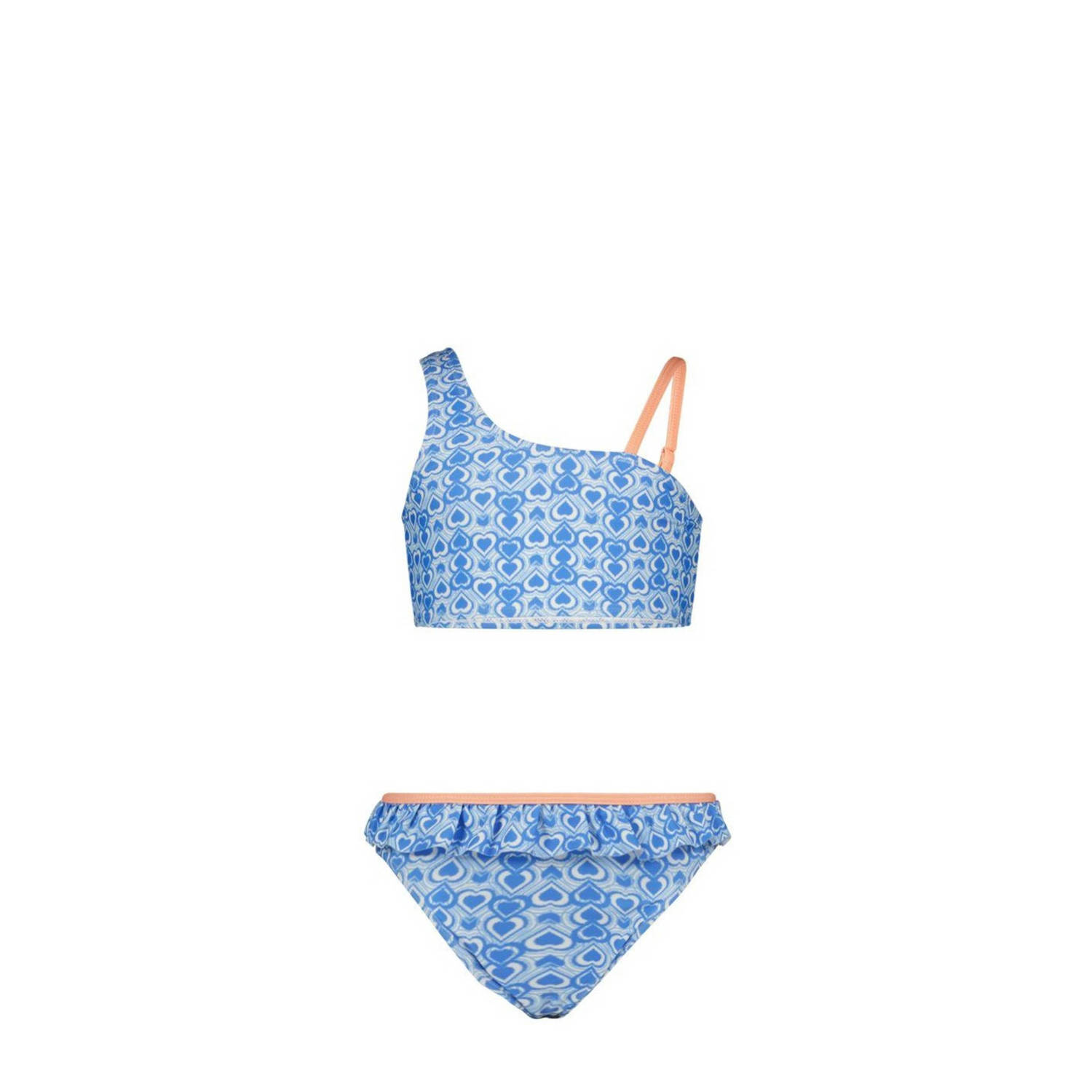 B.Nosy crop bikini lichtblauw Meisjes Gerecycled polyester All over print 122 128