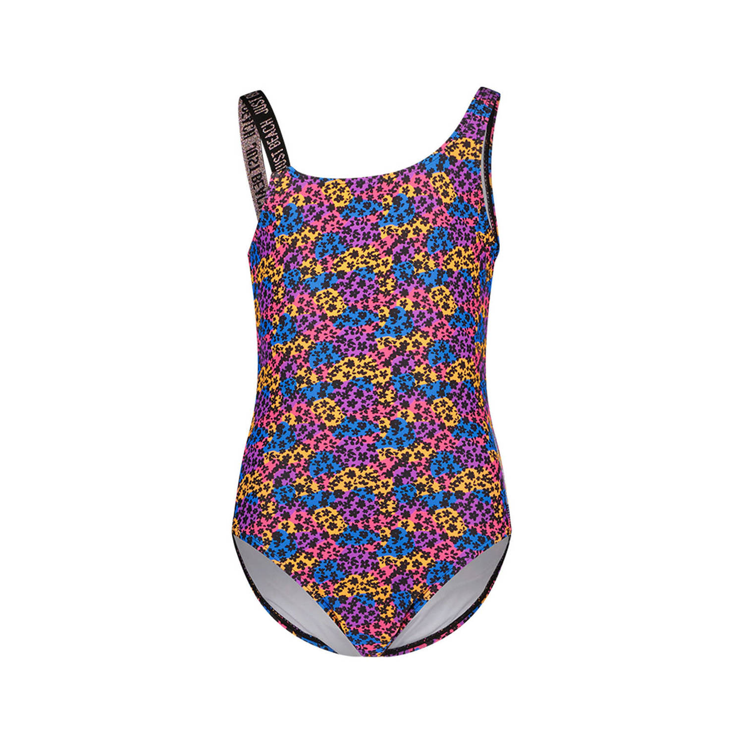 Just Beach badpak paars blauw zwart Meisjes Polyester Bloemen 122 128