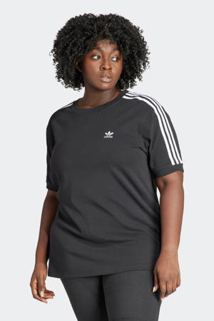 Plus Size T-shirt zwart/wit