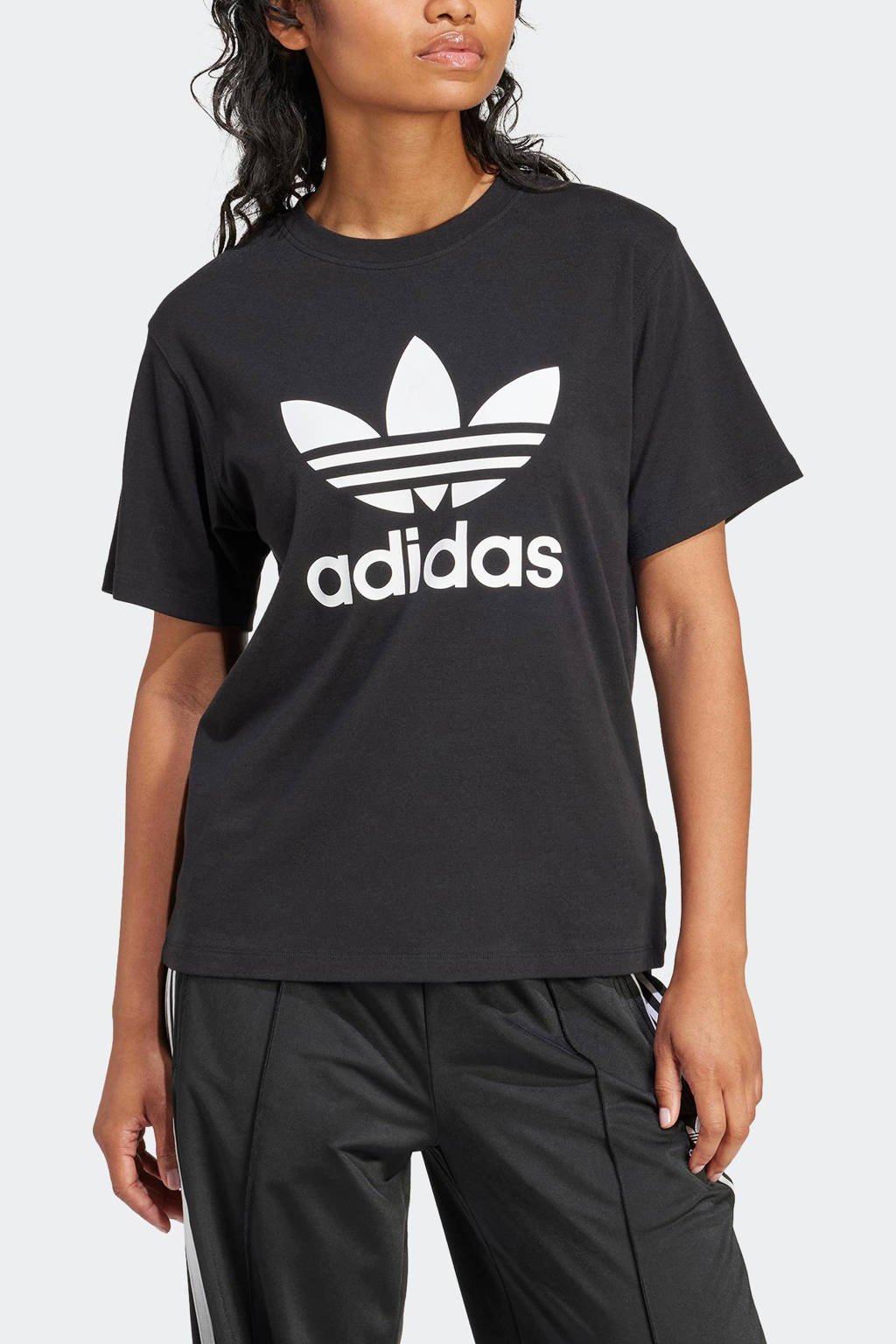 adidas Originals T-shirt Trefoil zwart wehkamp