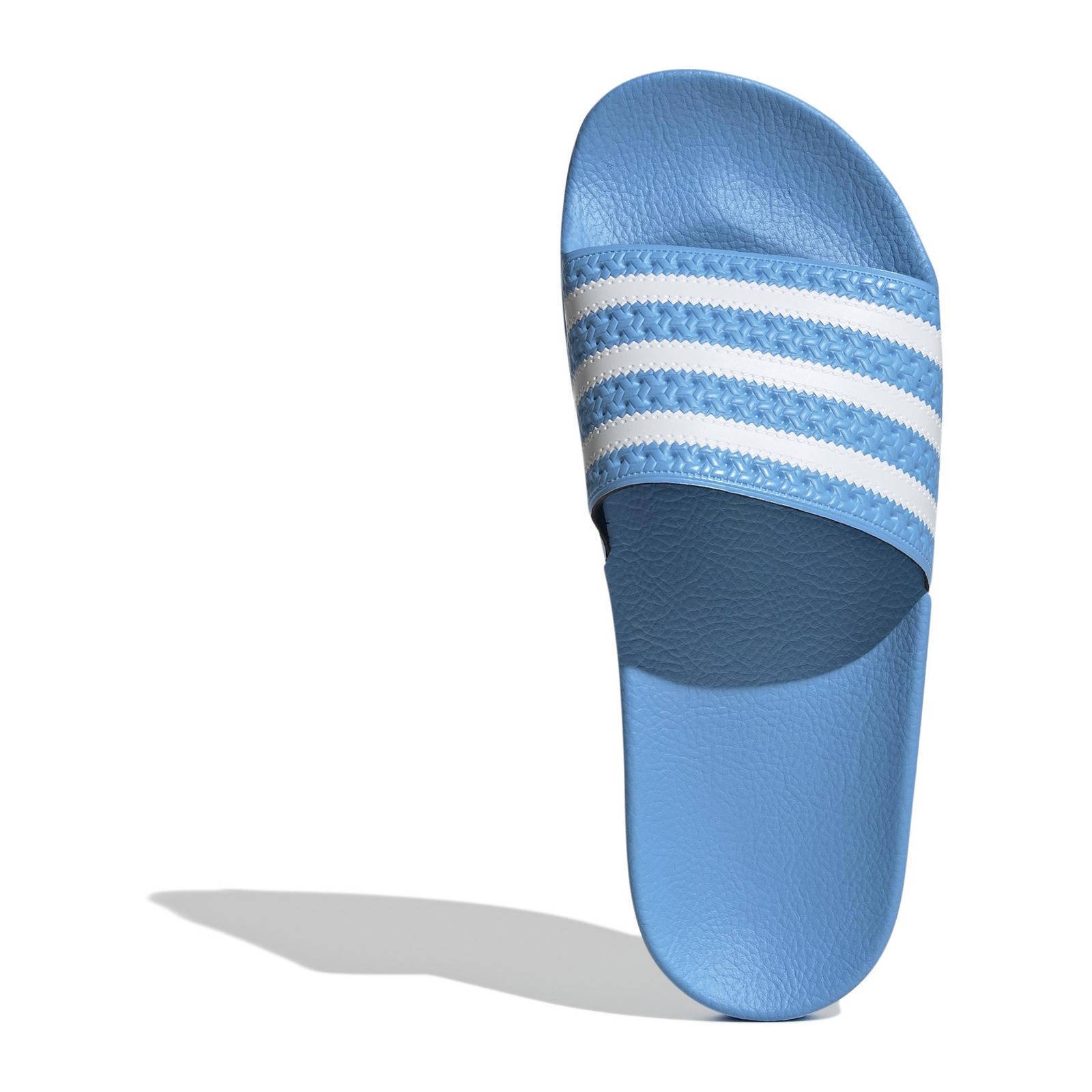 adidas Originals Adilette badslippers lichtblauw wit wehkamp