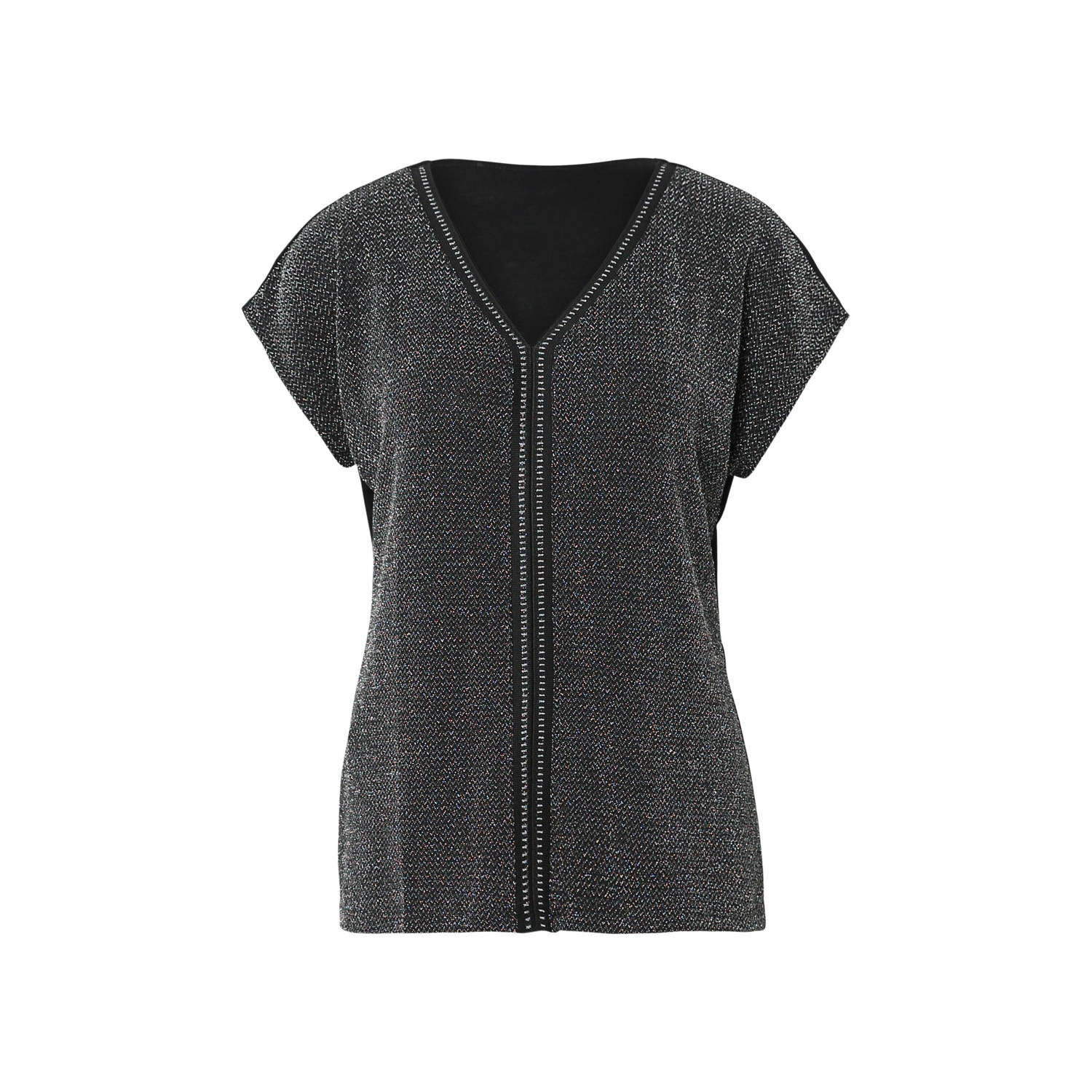 Cassis top zwart met lurex