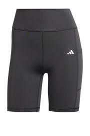 thumbnail: Zwarte dames adidas Performance sportshort van polyester met slim fit, high waist en effen