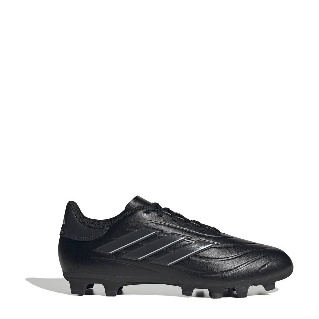 Zwart en antraciete heren adidas Performance COPA Pure 2 Club senior voetbalschoenen van imitatieleer/voering: textiel/voetbed: eva