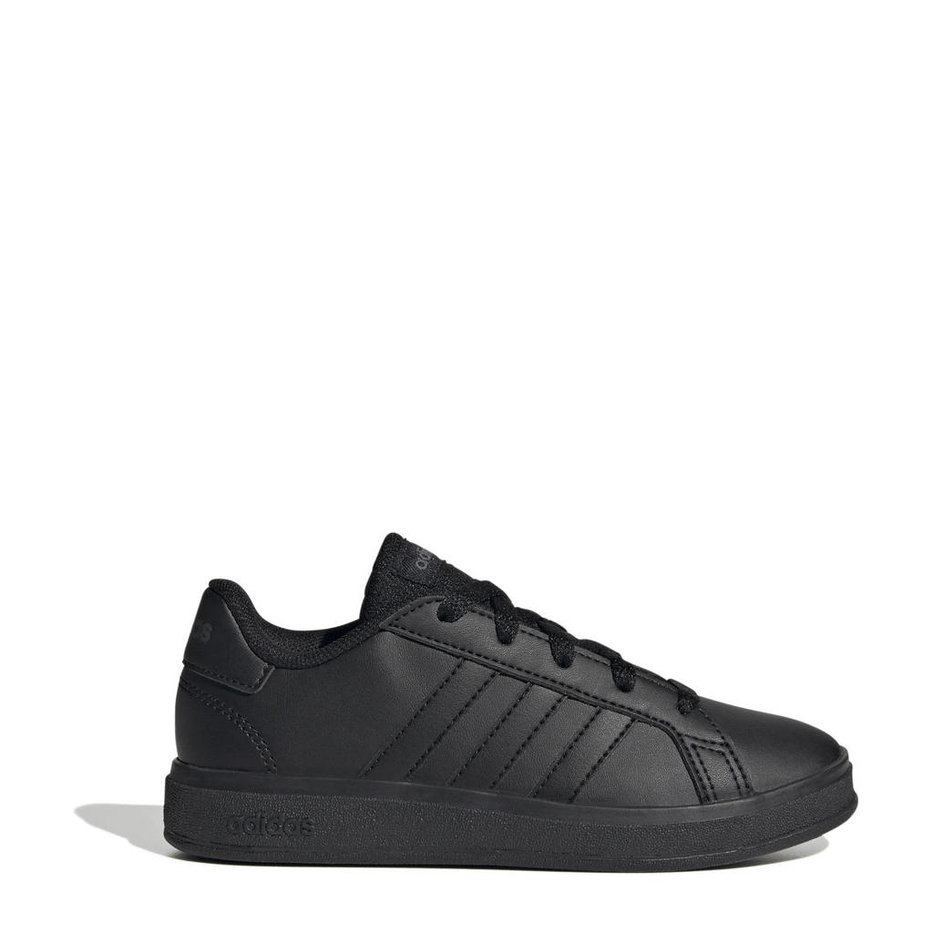 Zwarte jongens en meisjes adidas Sportswear Grand Court 2.0 sneakers van imitatieleer/textiel met veters