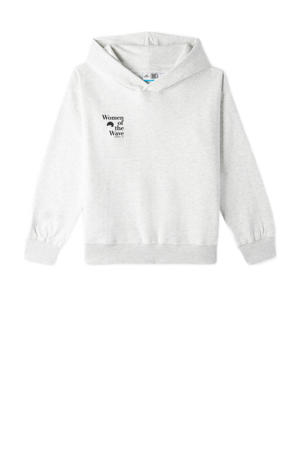 hoodie met tekst white melange