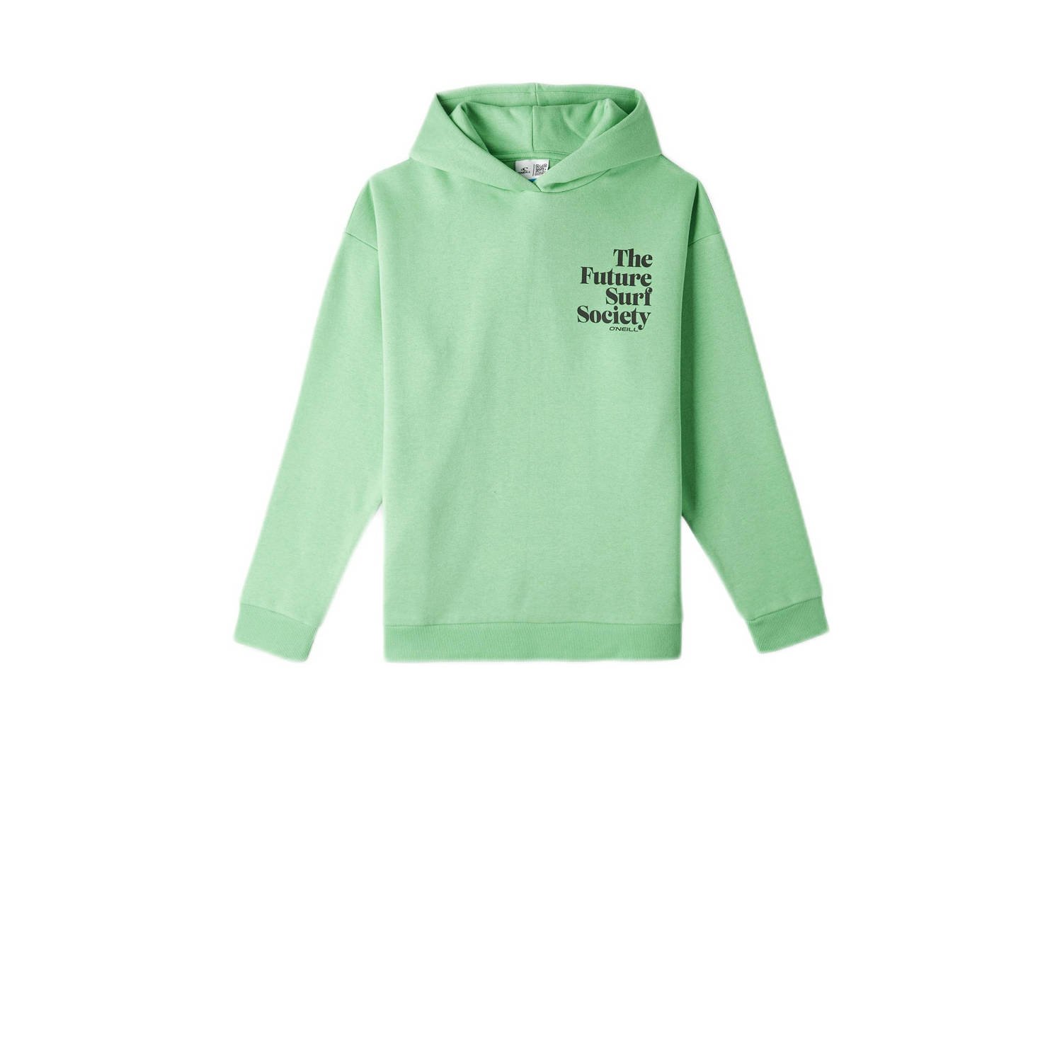 O'Neill hoodie met tekst lime groen