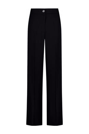 high waist wide leg pantalon Riva zwart