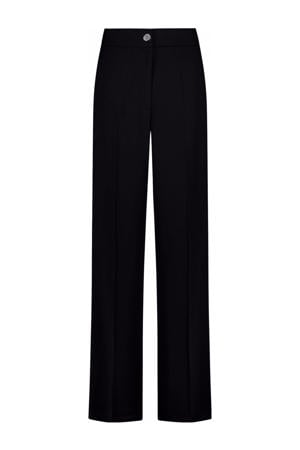 high waist wide leg pantalon Riva zwart