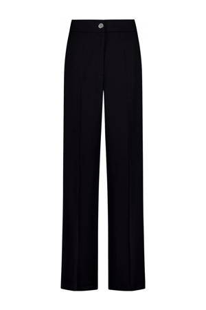 high waist wide leg pantalon Riva zwart