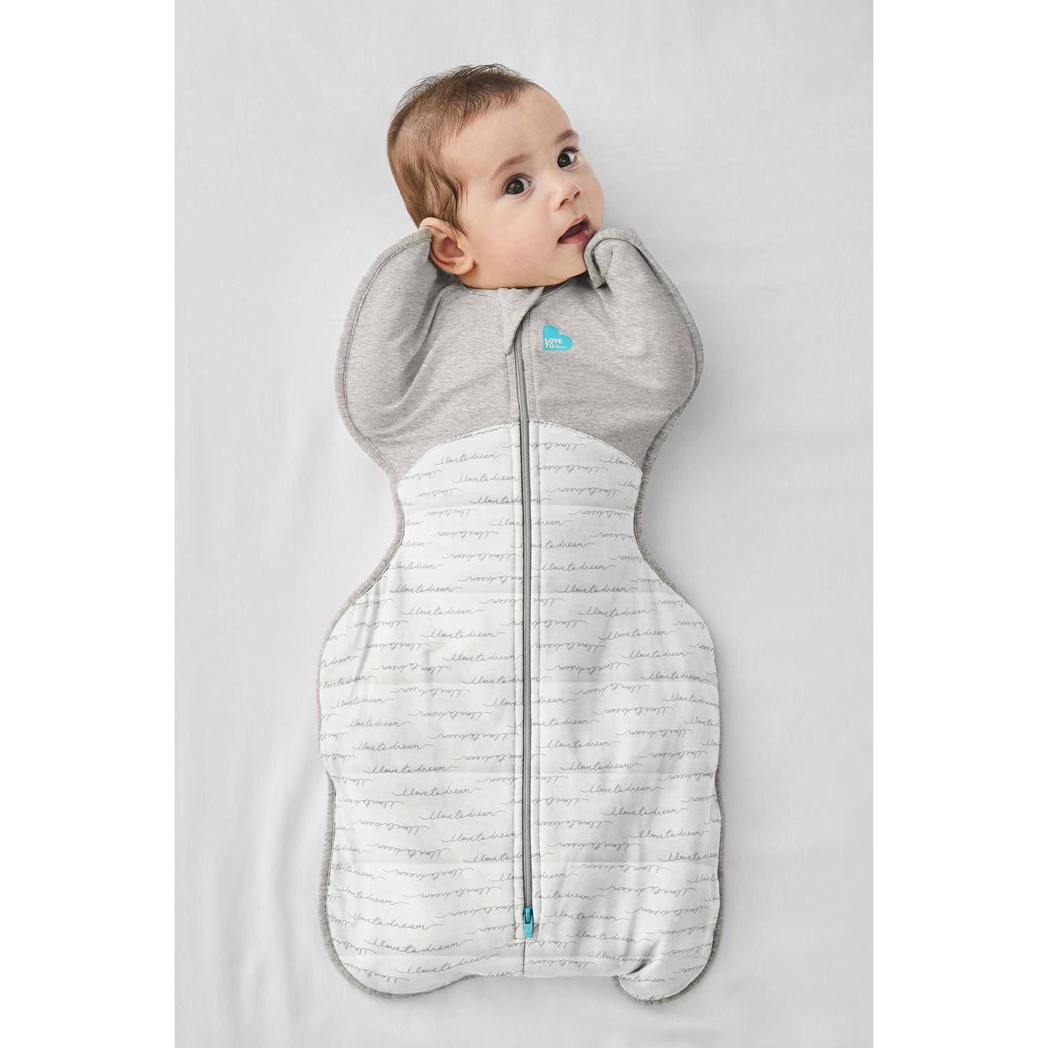 Love to Dream inbakerslaapzak Fase 1 Swaddle UP WARM 2.5 white Inbakerdoek Grijs