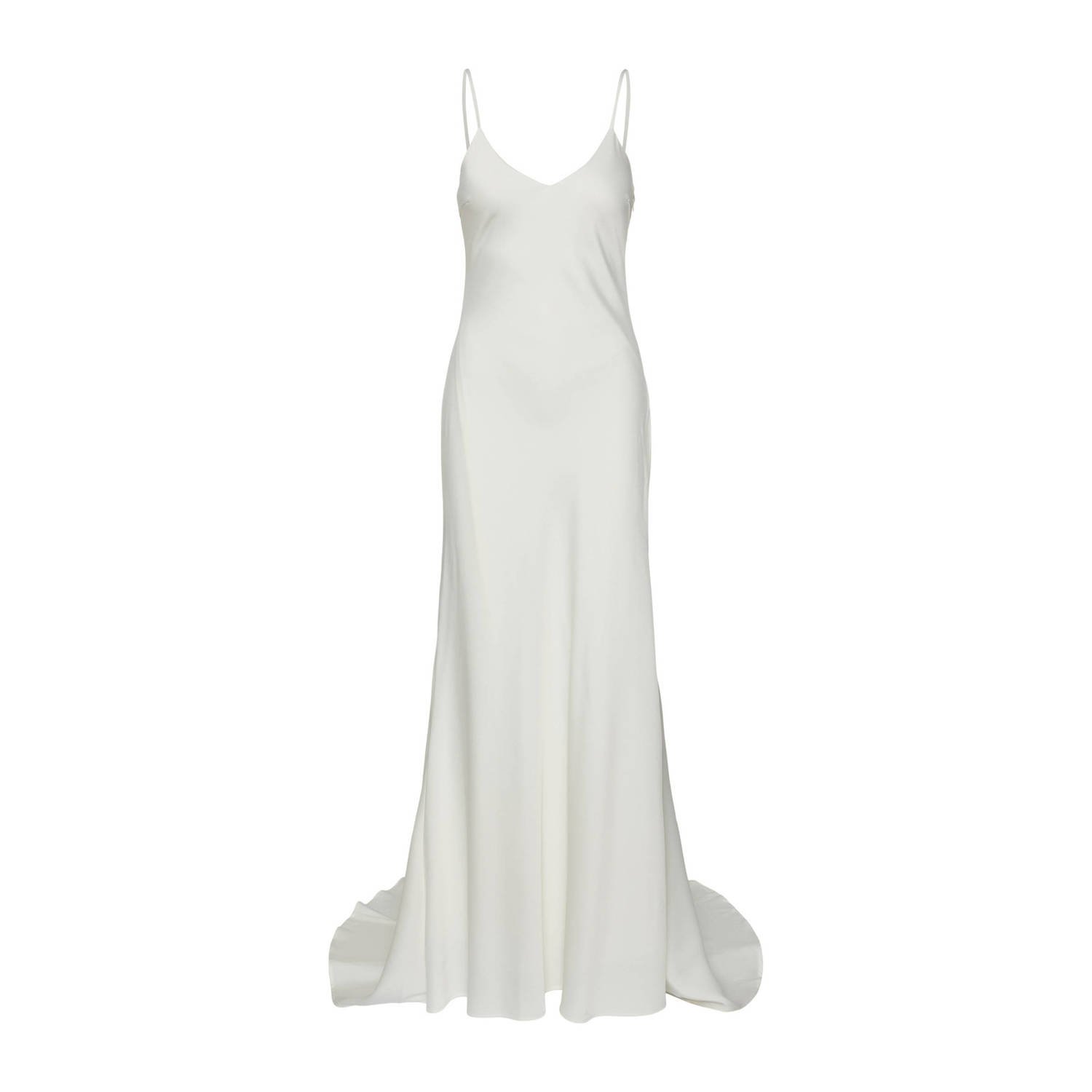 Y.A.S. Dames Bruidsmode Yasdottea Strap Vneck Maxi Train Dress Wit