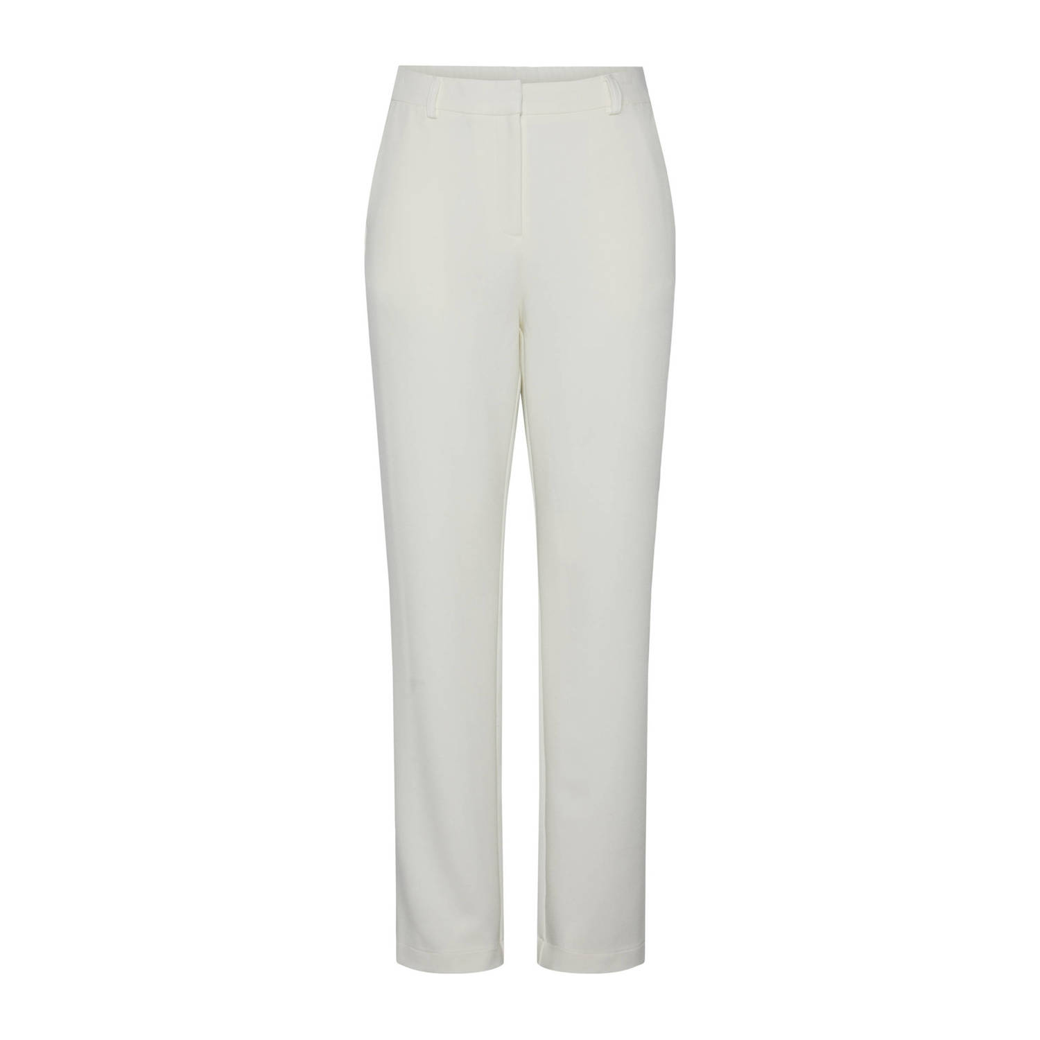 Y.A.S high waist regular fit pantalon YASIZZIE van gerecycled polyester wit