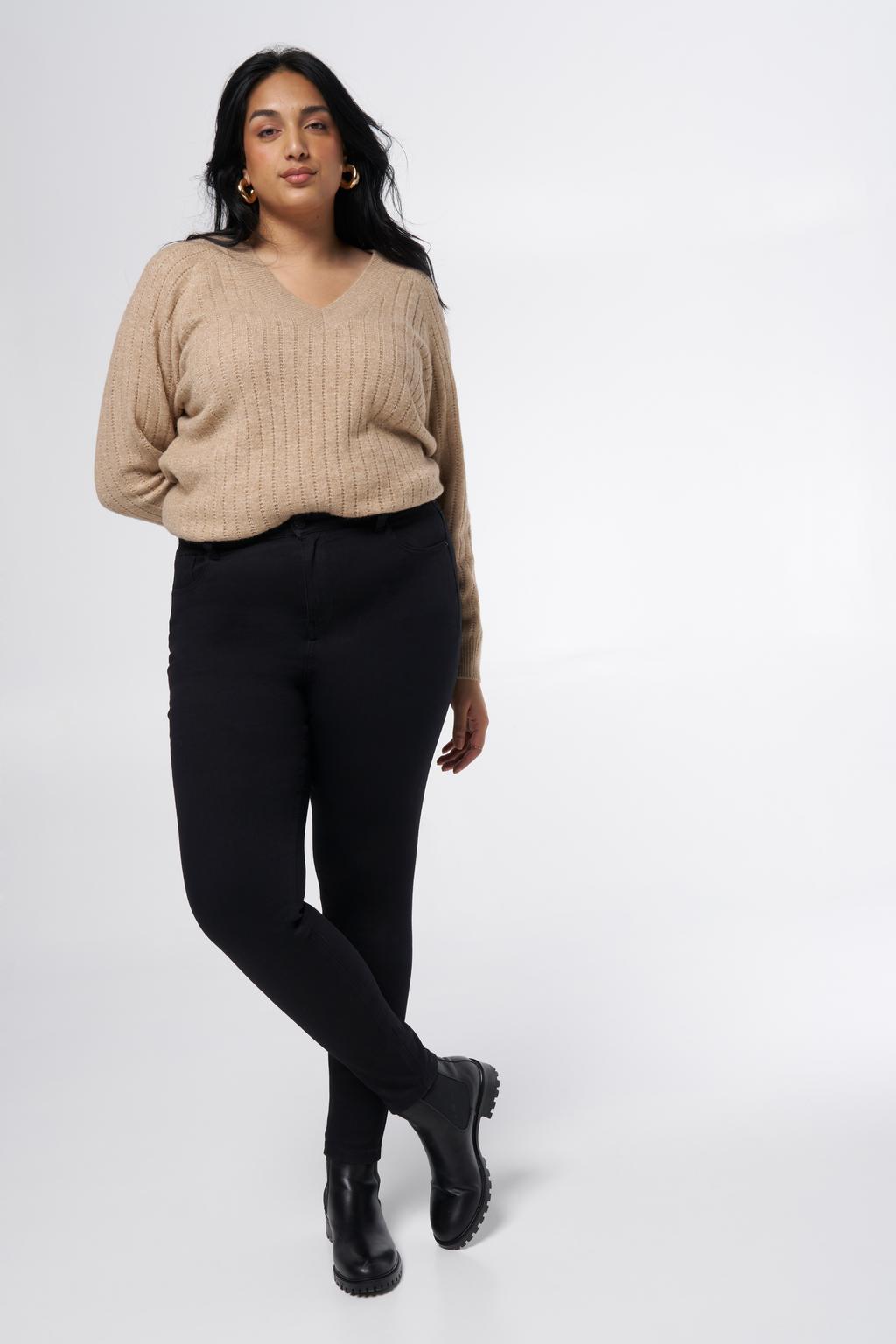 MS Mode high waist skinny jeans black denim