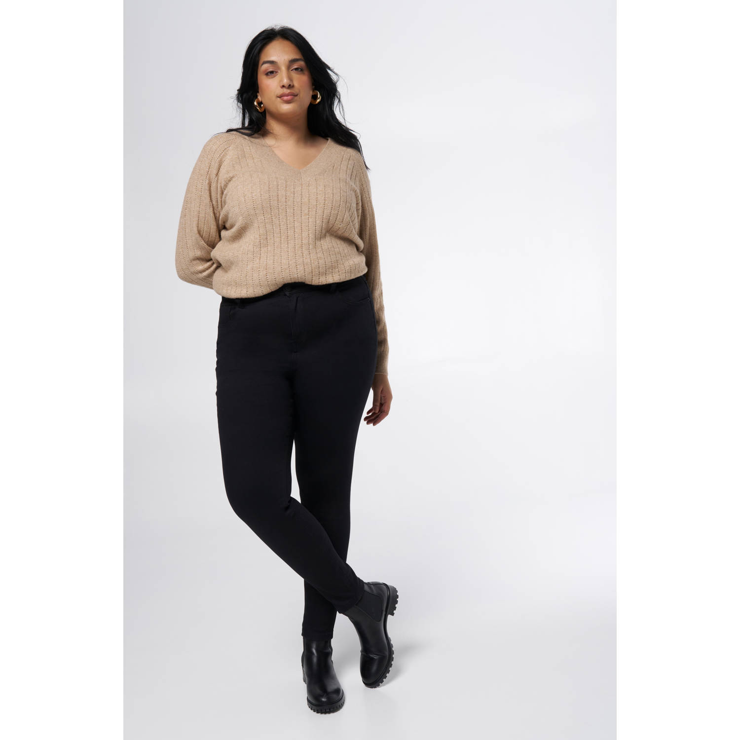 MS Mode high waist skinny jeans black denim