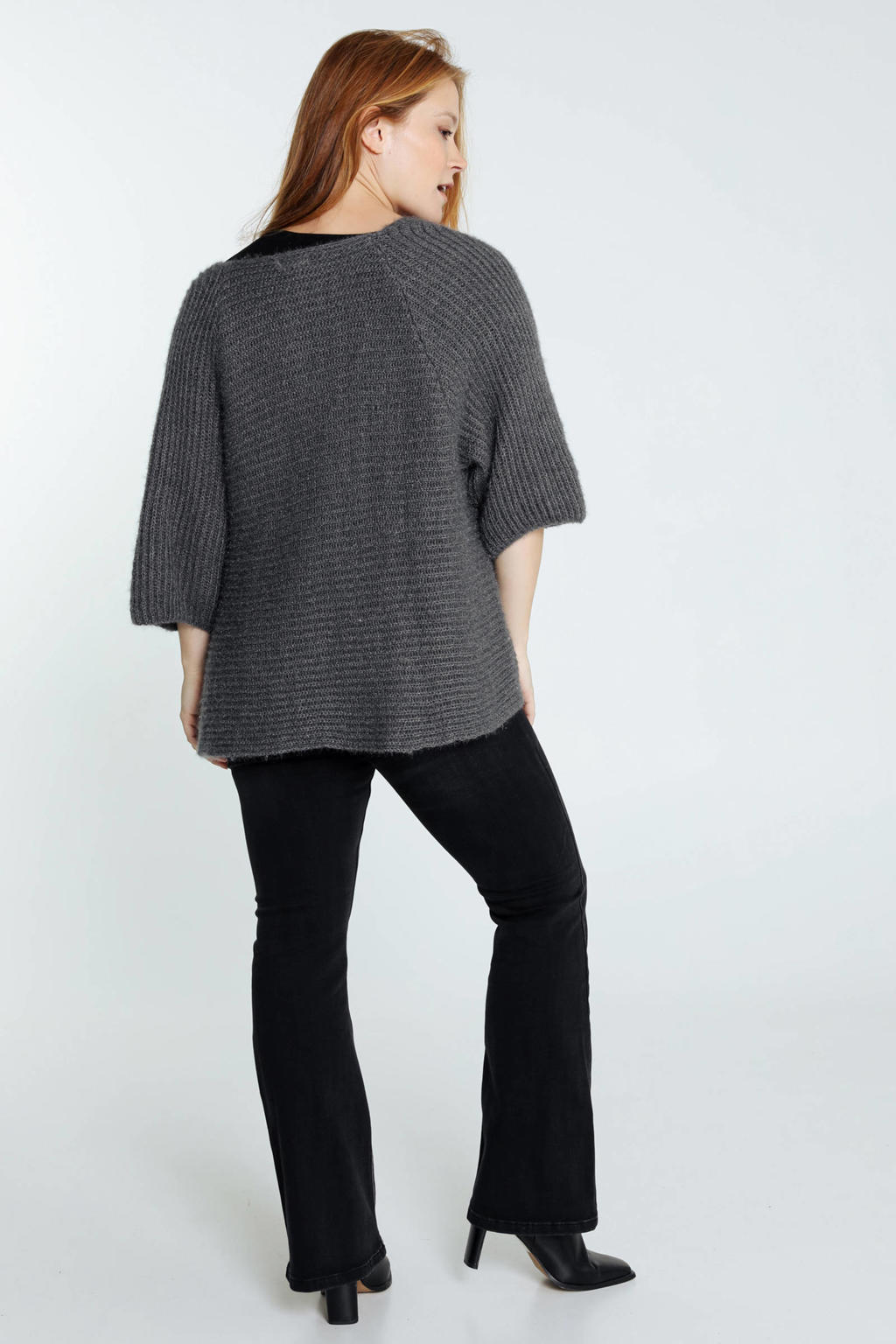 Vest Grofgebreid Dames Oversized Kerstvest met Knopen Warme Lange