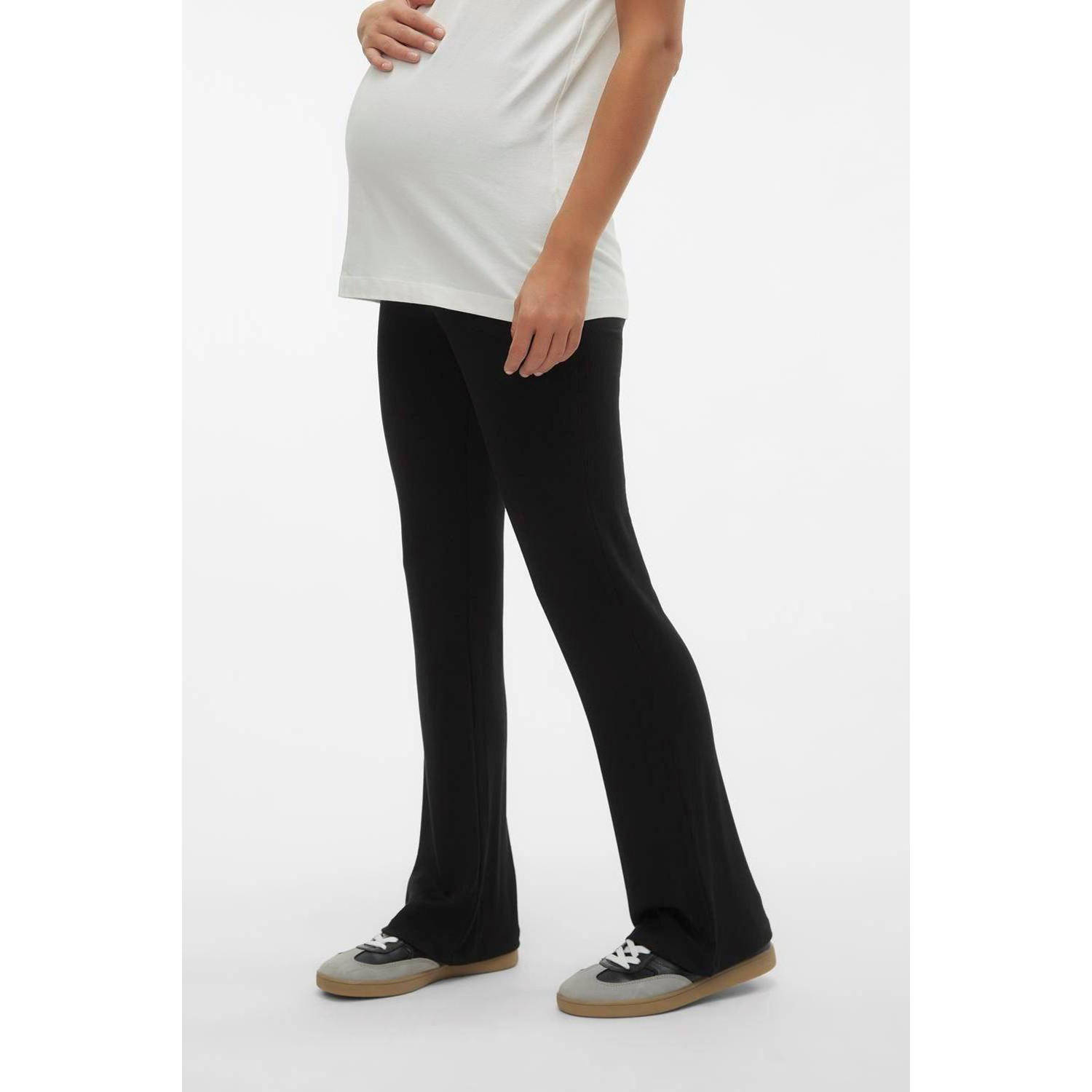 MAMALICIOUS high waist flared zwangerschapslegging MLBRYNJA zwart