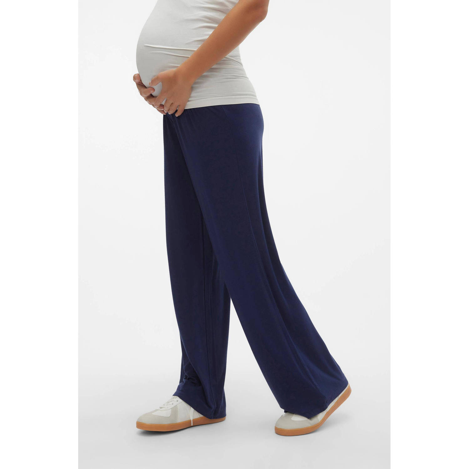 MAMALICIOUS wide leg broek MLALISON kobaltblauw