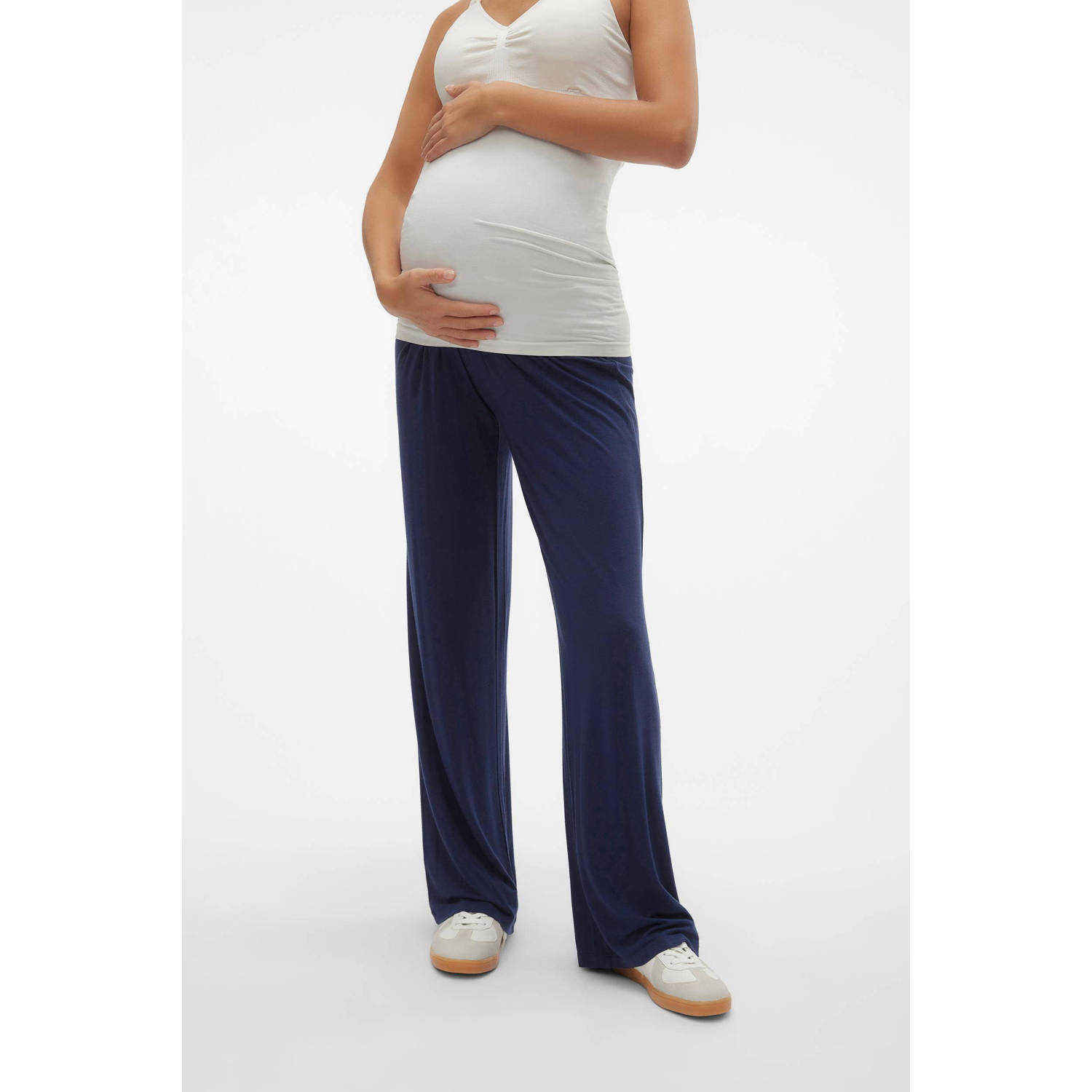 MAMALICIOUS wide leg broek MLALISON kobaltblauw