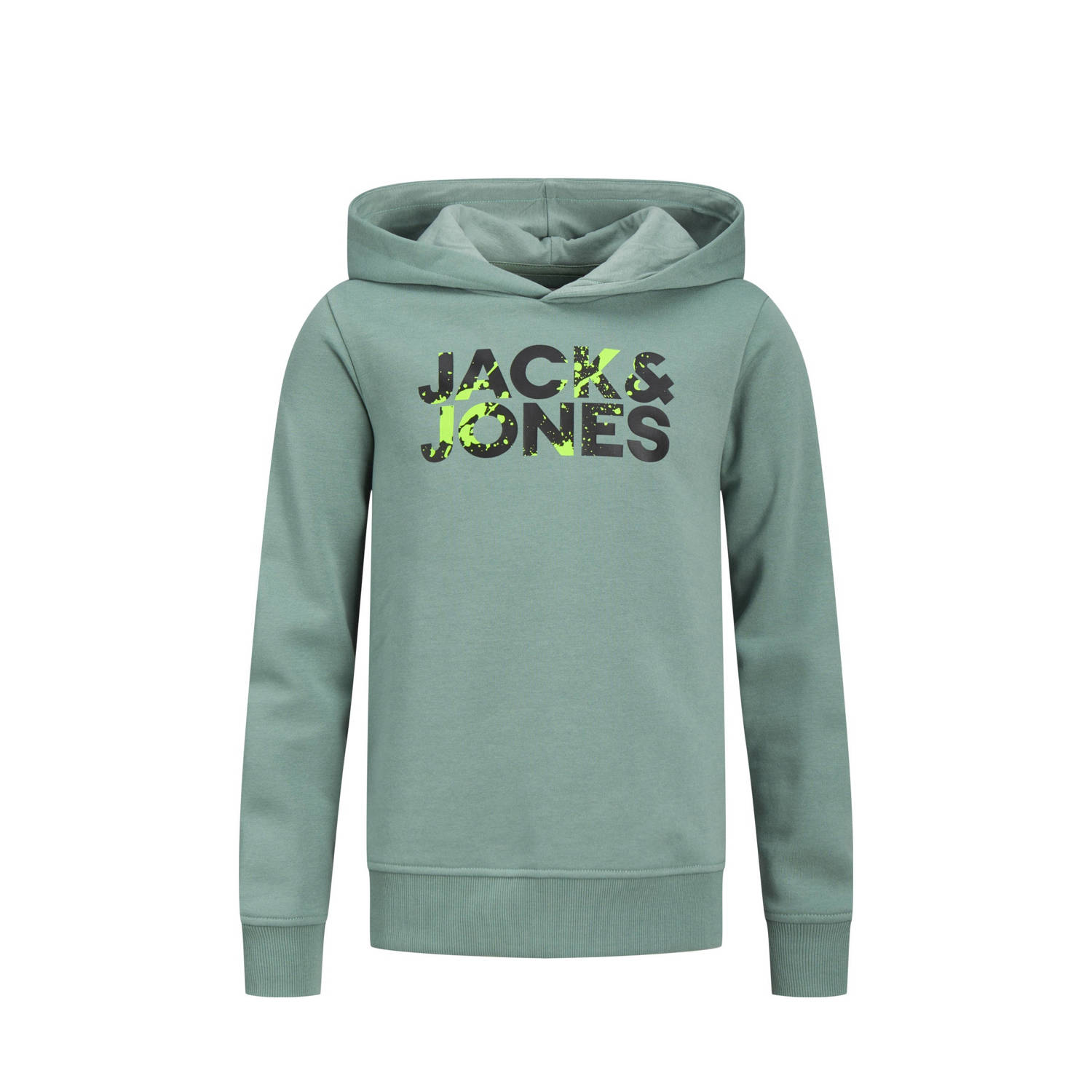 Jack & jones JUNIOR hoodie met logo zachtgroen Sweater Logo 128