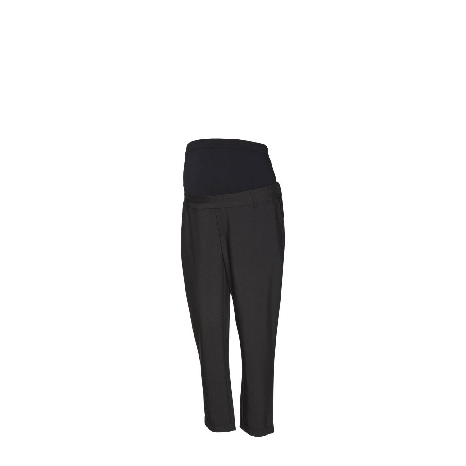 MAMALICIOUS cropped regular fit zwangerschaps chino MLLORA zwart