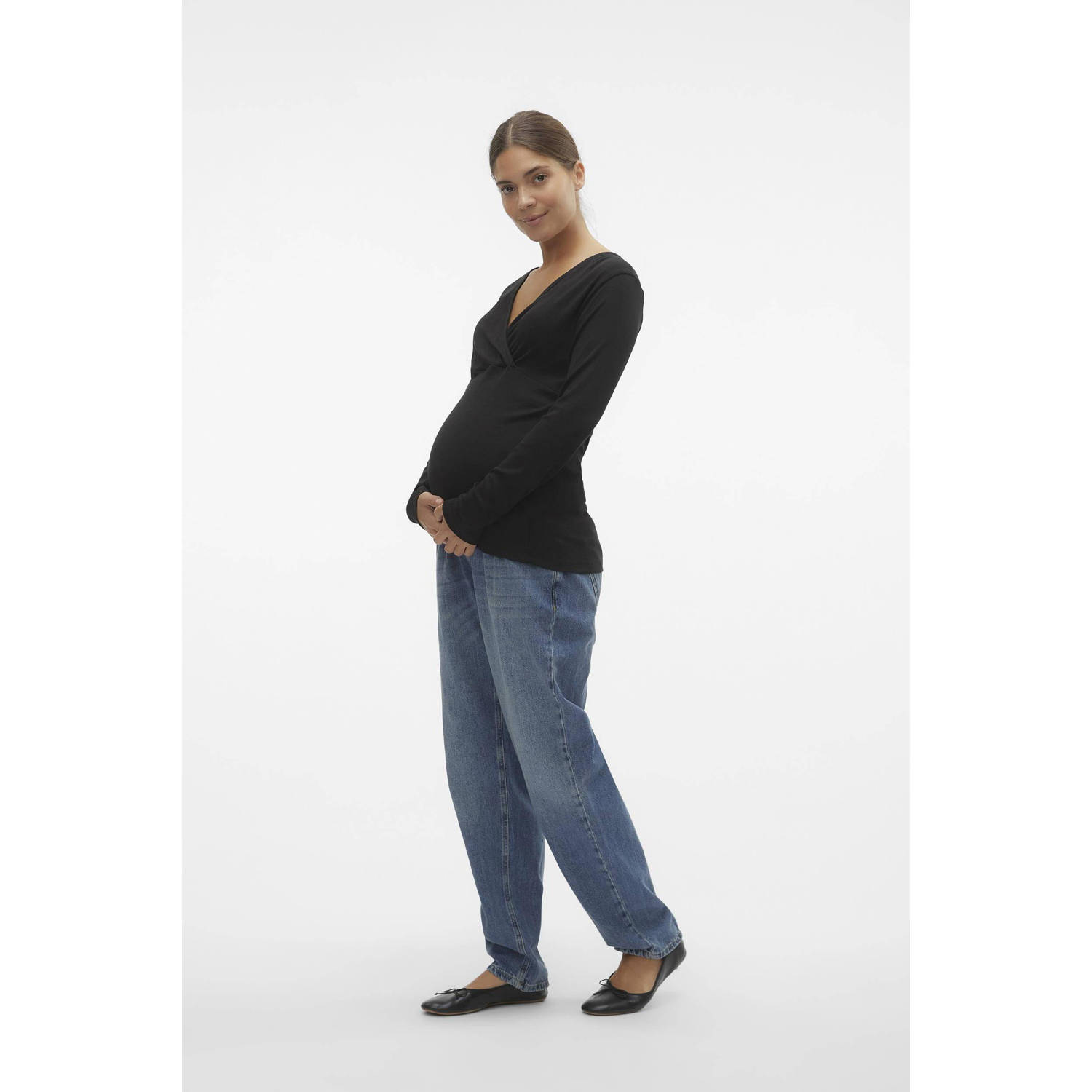 MAMALICIOUS zwangerschaps- en voedingslongsleeve MLBRYNJA zwart