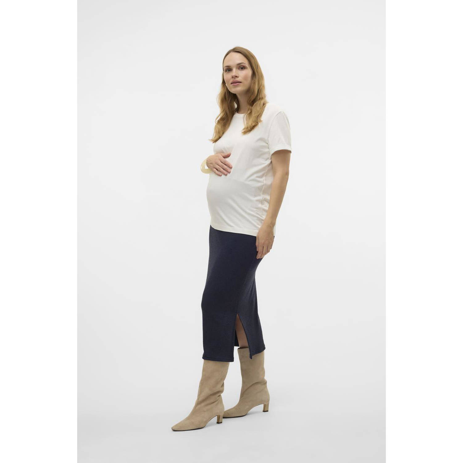 MAMALICIOUS zwangerschapsrok MLFREDERIKKE van polyester donkerblauw