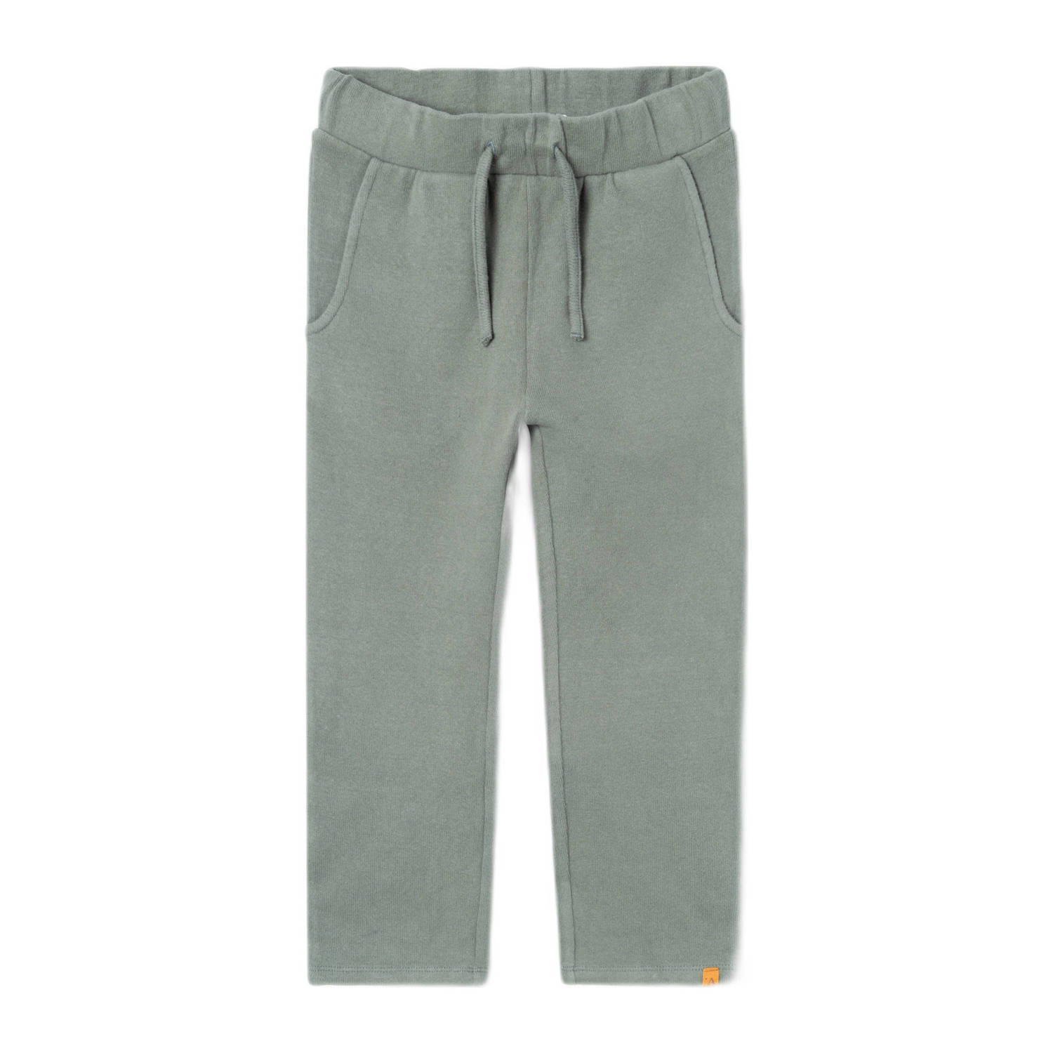 LIL' ATELIER MINI regular fit joggingbroek NMMTHOR met katoen groen Effen 116