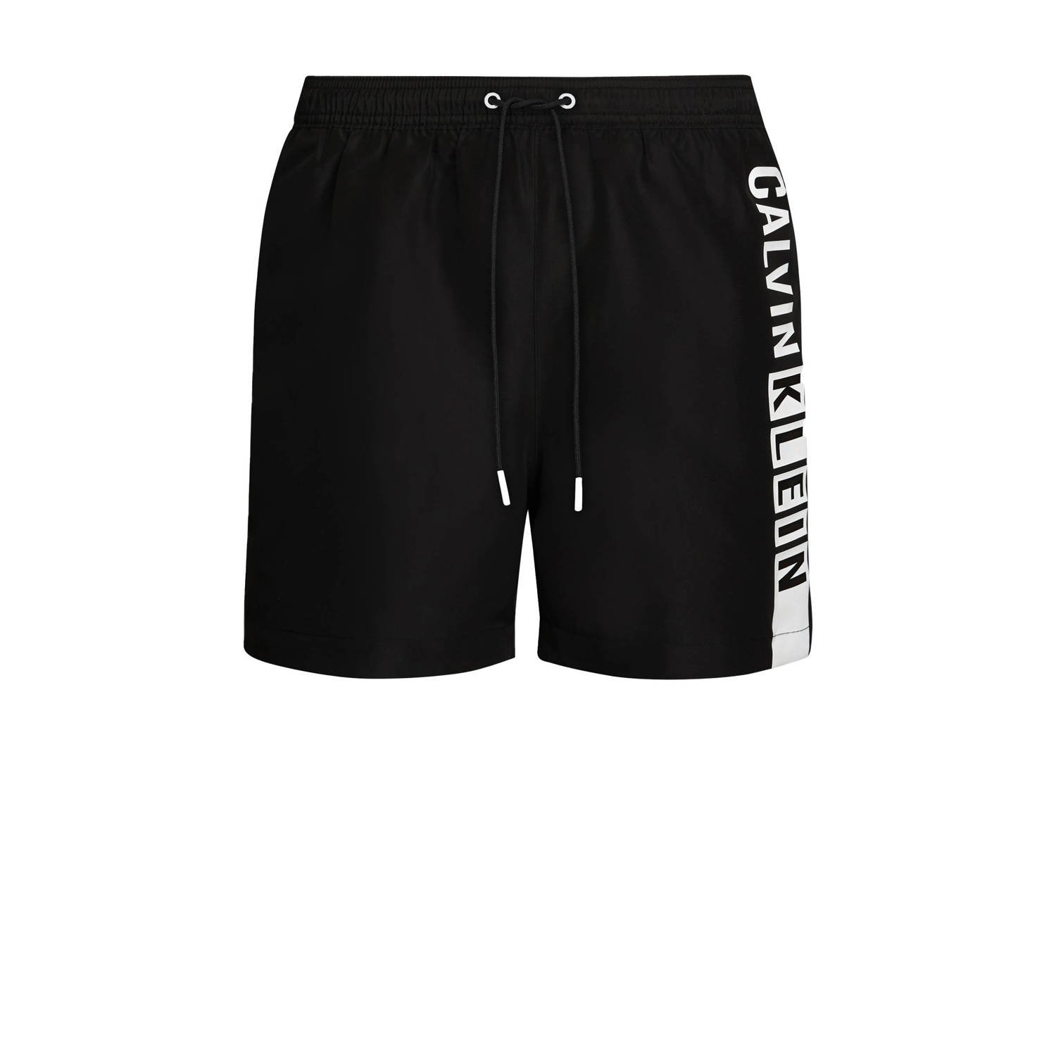 Calvin Klein Zwarte Heren Zwemboxershorts met Slip Zakken Elastische Taille Print Logo Black Heren