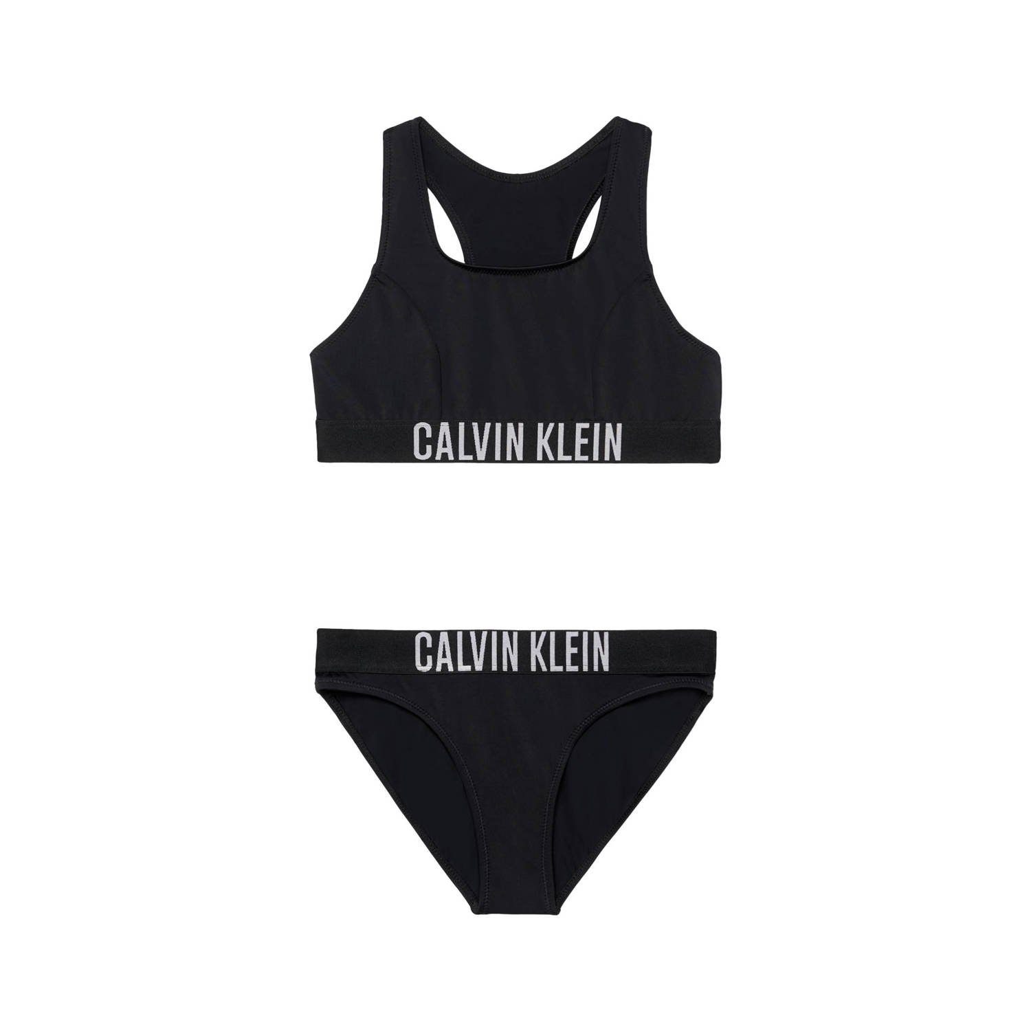 Calvin Klein crop bikini zwart Meisjes Polyamide Logo 128 140