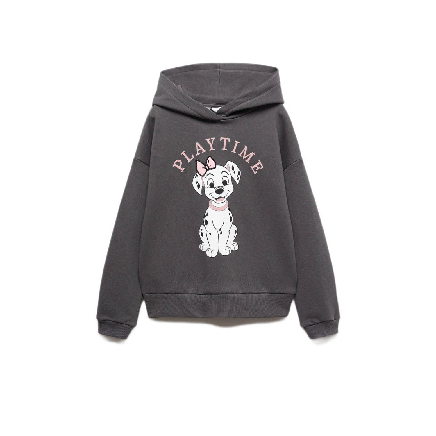 Mango Kids 101 Dalmatiërs hoodie met printopdruk grijs roze