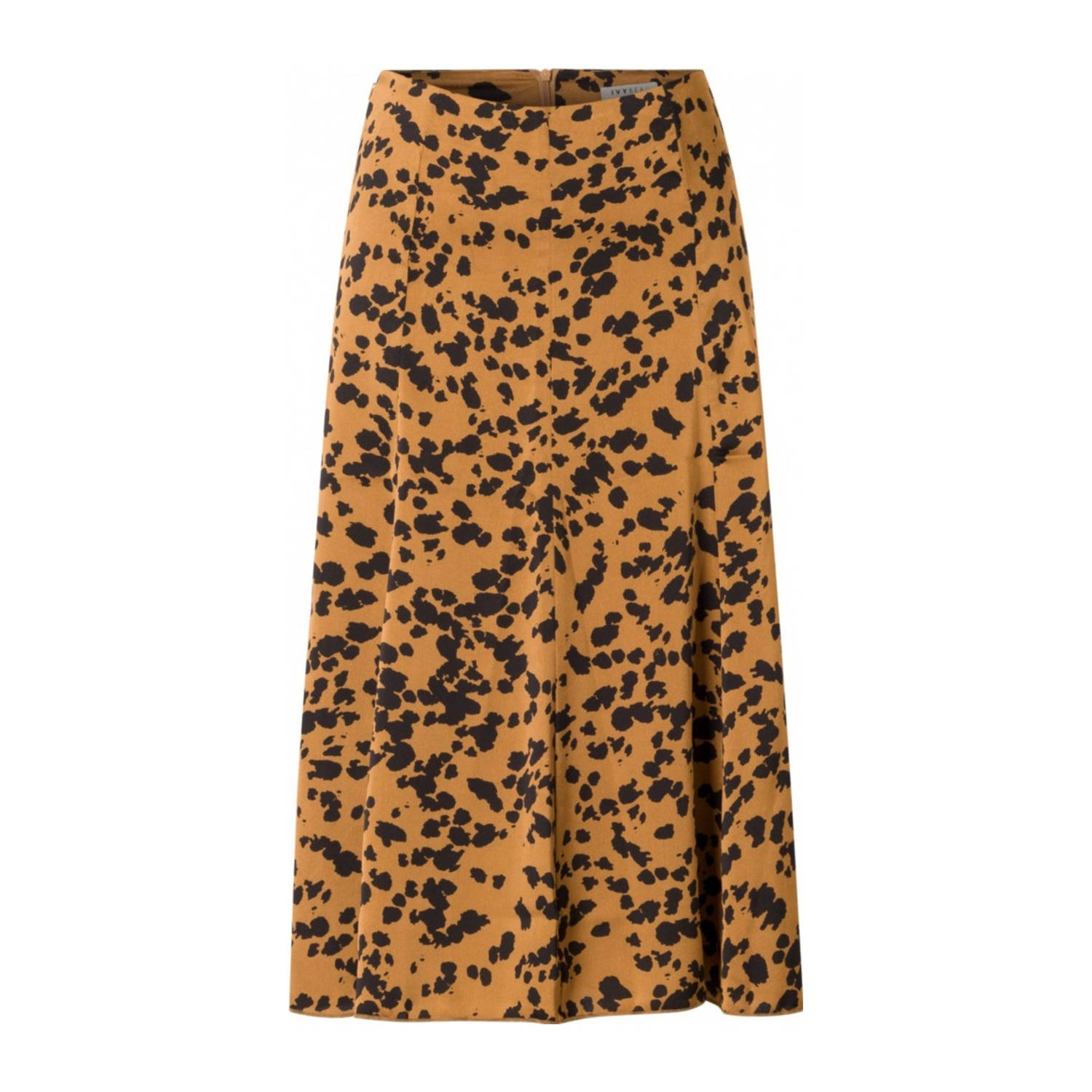 Ivy Beau A-lijn rok met dierenprint bronze brown black