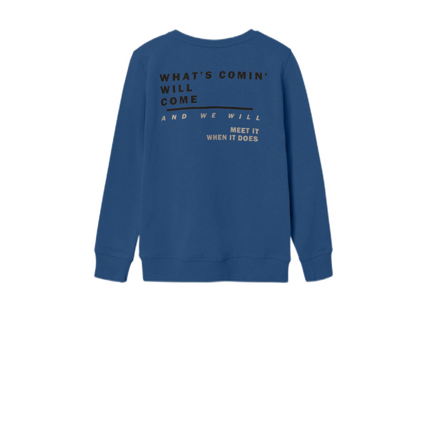 NAME IT KIDS sweater NKMTAMAGNUSmet backprint donkerblauw