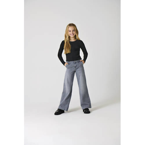 KIDS ONLY GIRL wide leg jeans medium grey denim afbeelding