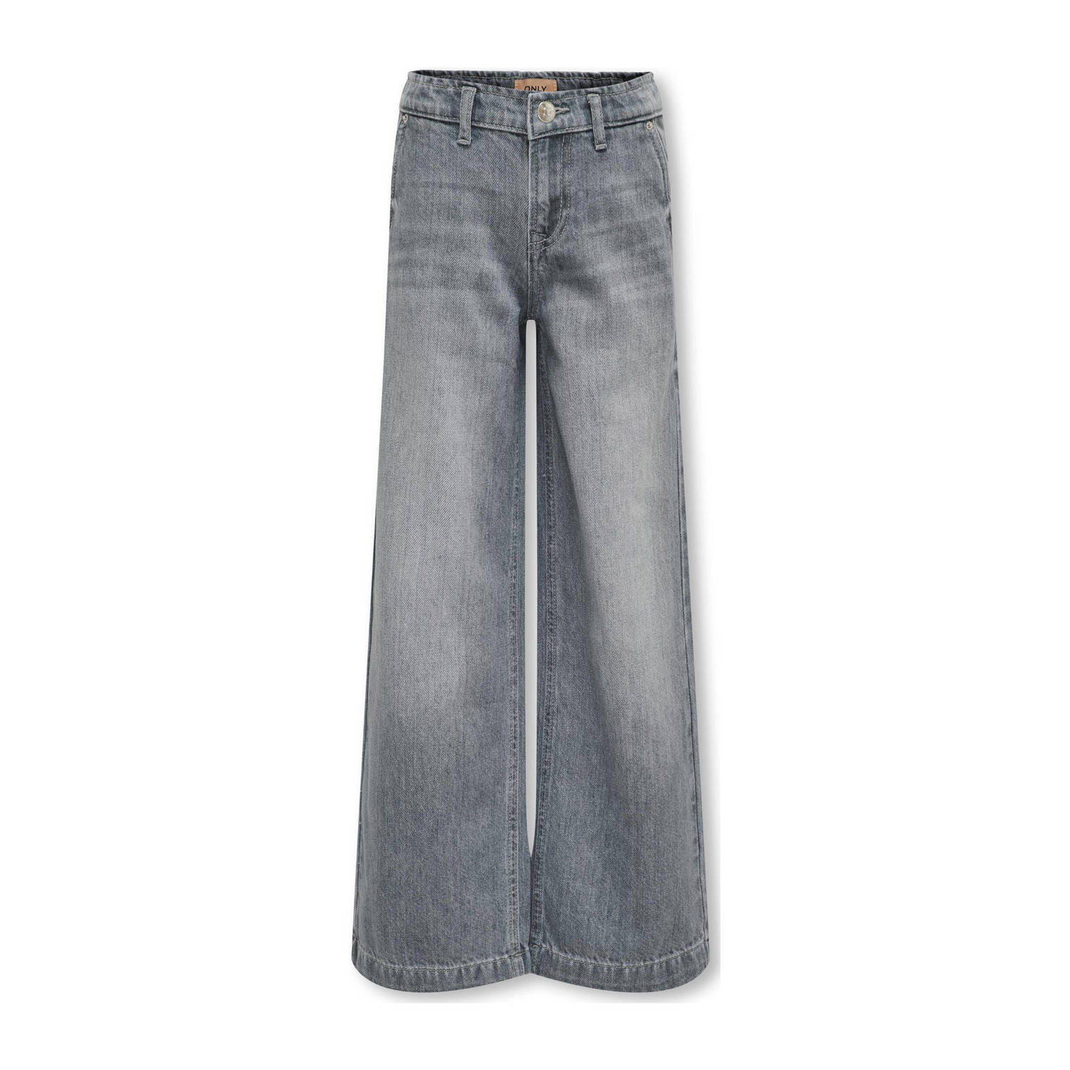 Only KIDS GIRL wide leg jeans medium grey denim Grijs Meisjes Katoen Effen 116