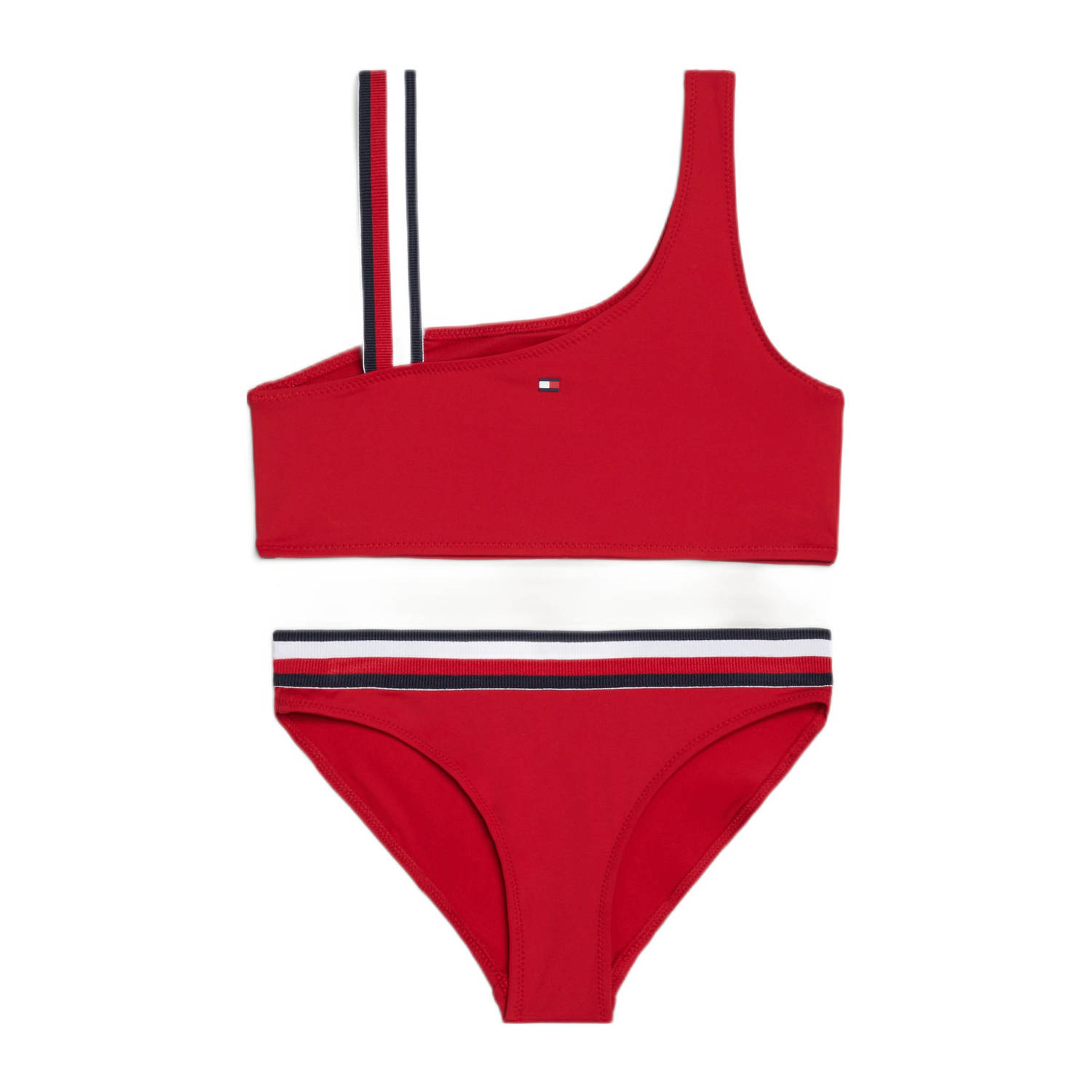 Tommy Hilfiger crop bikini rood Meisjes Gerecycled polyamide Meerkleurig 128 140