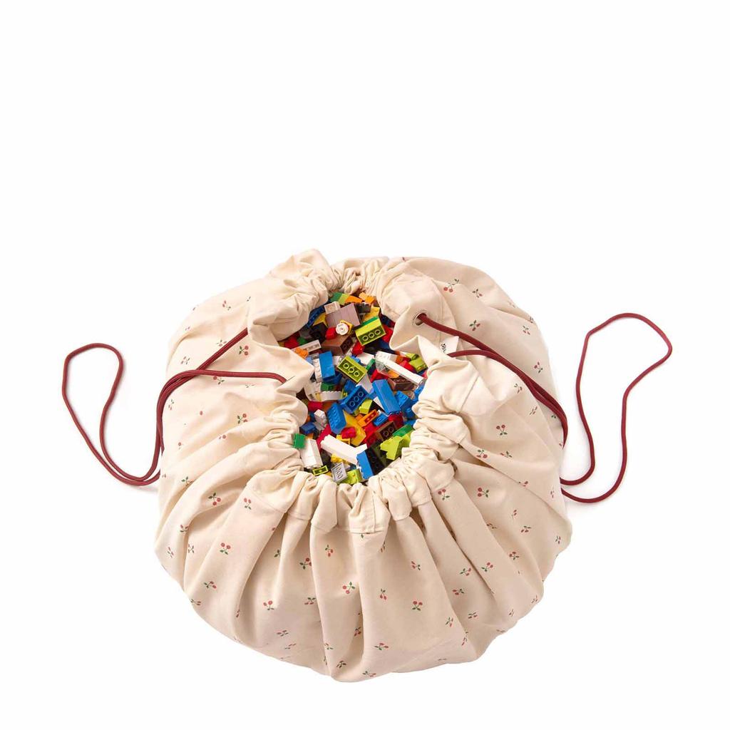 Play&Go 2-in-1 opbergzak / speelkleed - Cherry Cherry - 140 cm